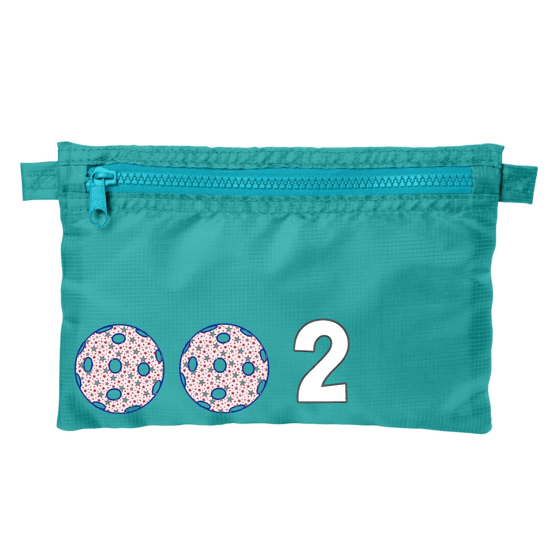 002 With Pickleballs (Customizable) | Pickleball Cosmetic Stash Pouch Bag | Small Size Court Stash Bag