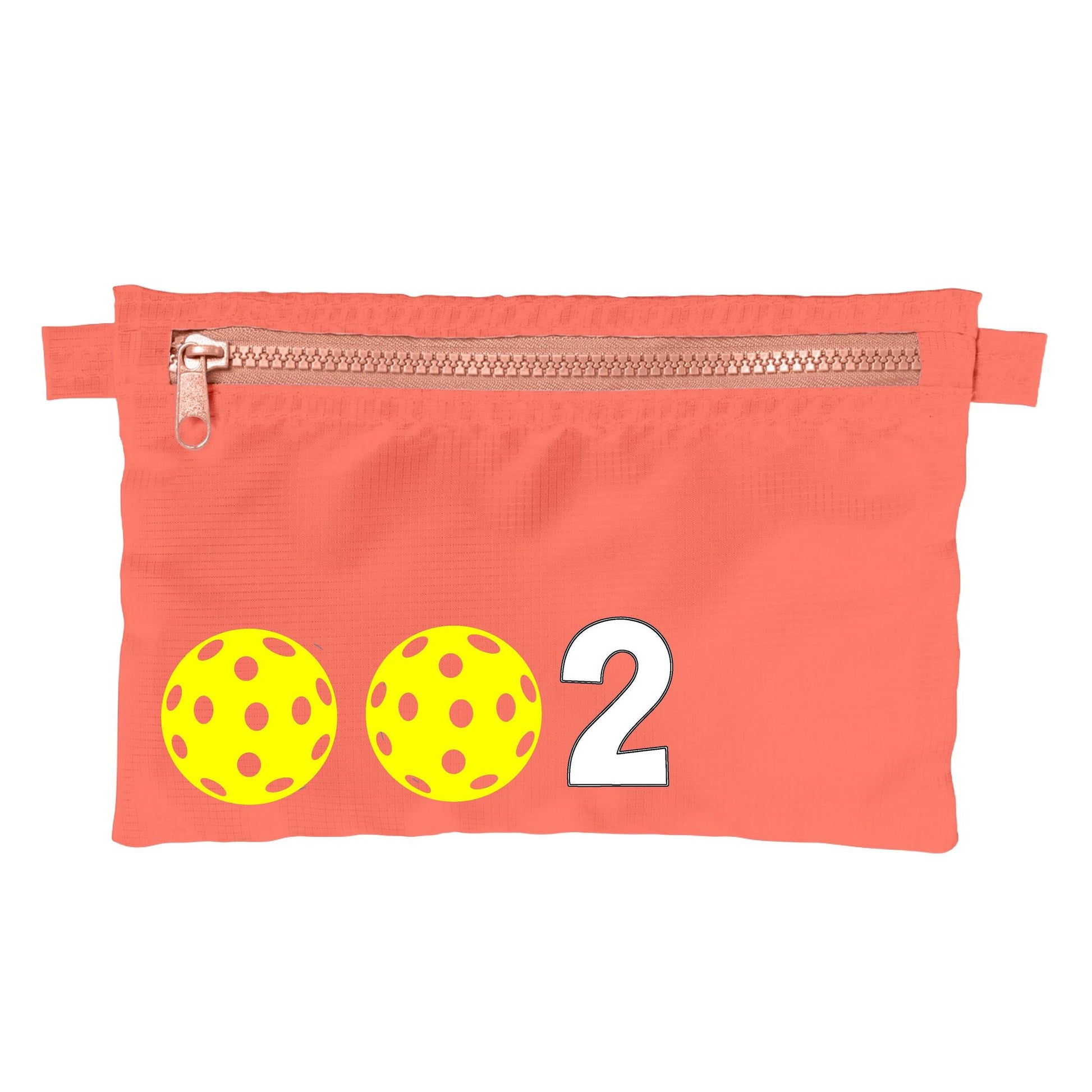 002 With Pickleballs (Customizable) | Pickleball Cosmetic Stash Pouch Bag | Small Size Court Stash Bag