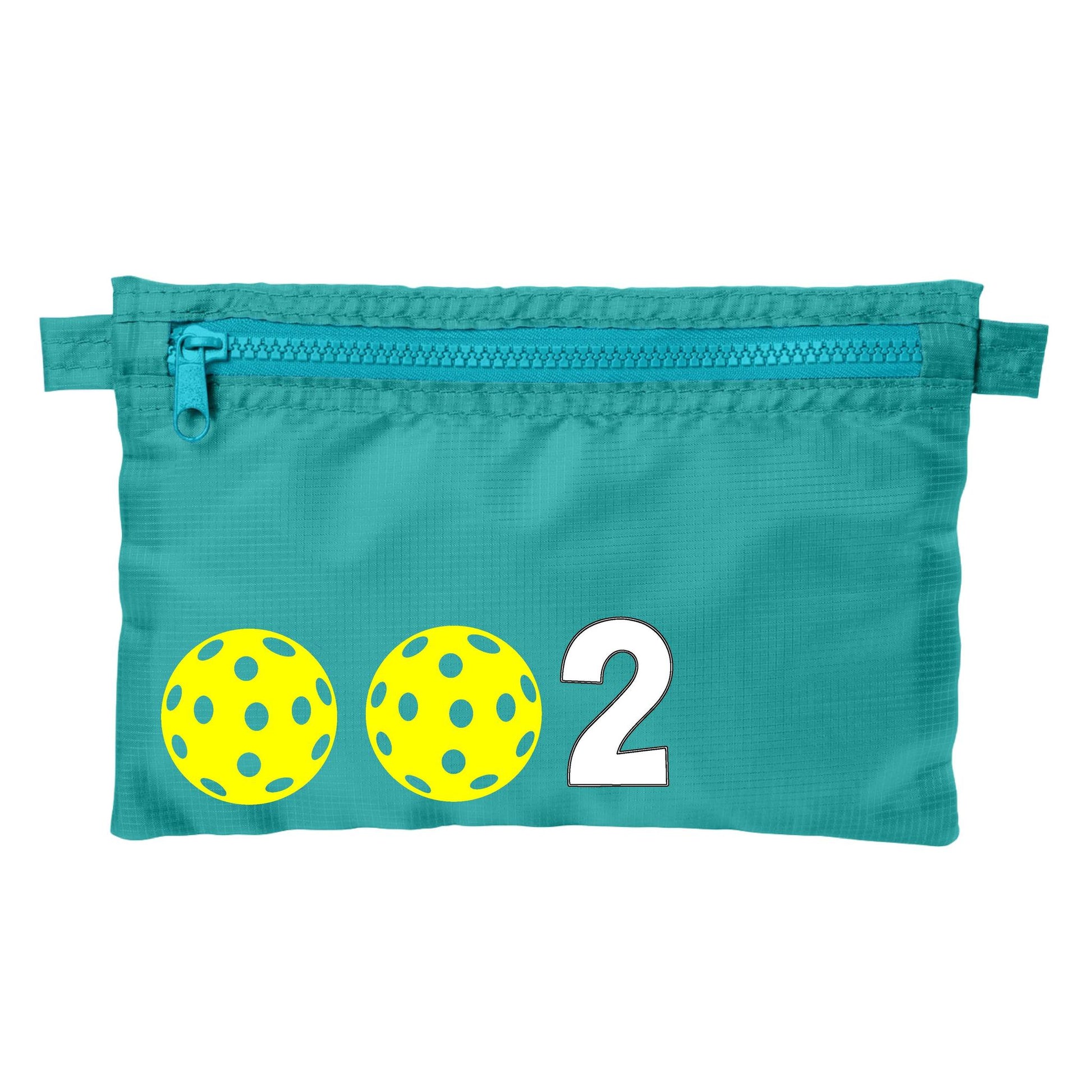 002 With Pickleballs (Customizable) | Pickleball Cosmetic Stash Pouch Bag | Small Size Court Stash Bag