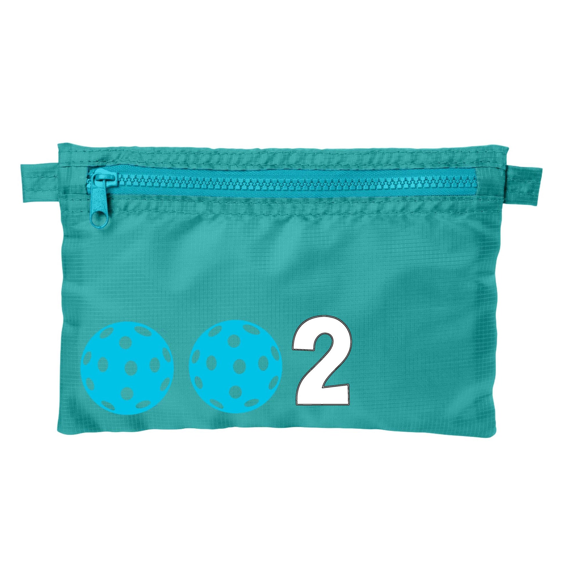 002 With Pickleballs (Customizable) | Pickleball Cosmetic Stash Pouch Bag | Small Size Court Stash Bag