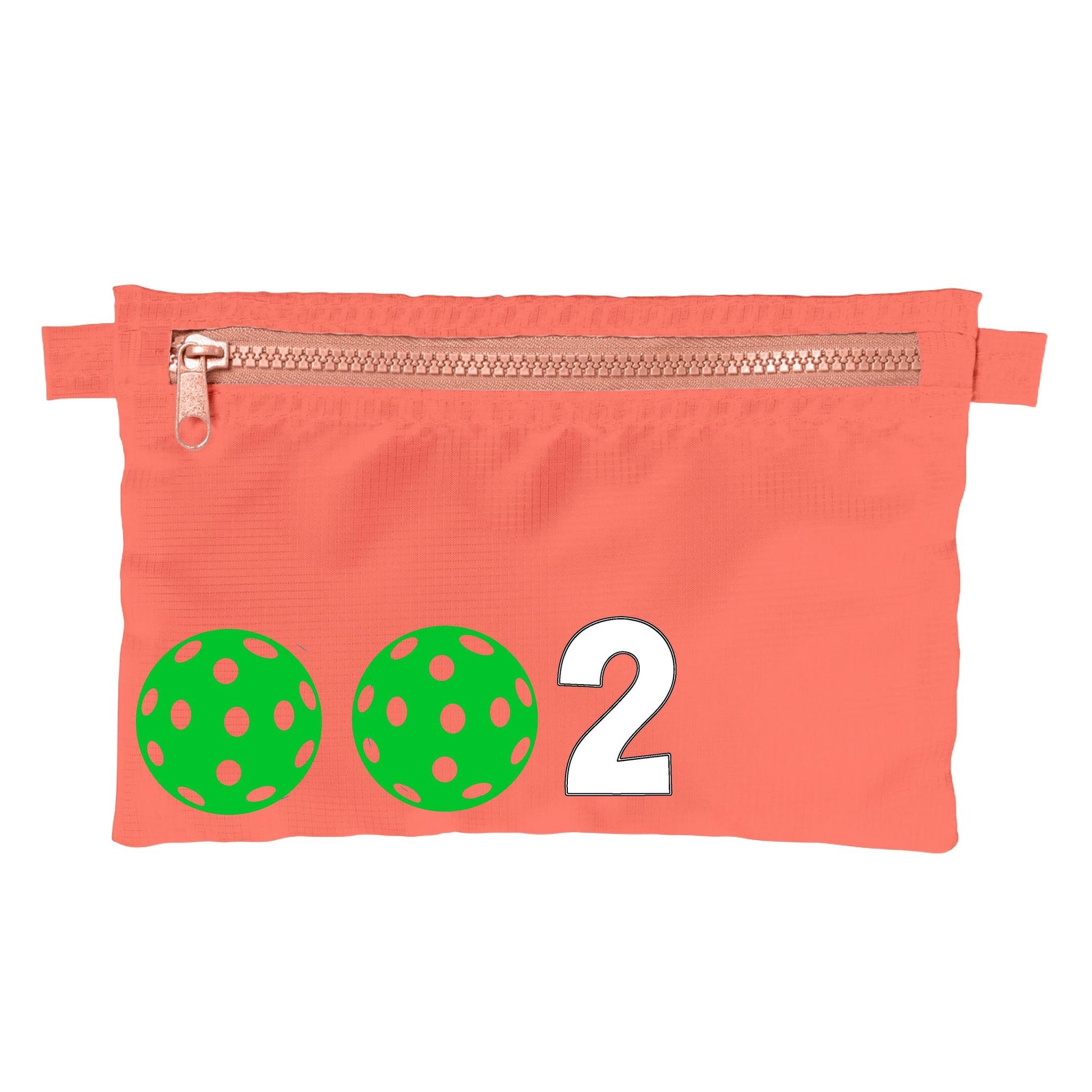 002 With Pickleballs (Customizable) | Pickleball Cosmetic Stash Pouch Bag | Small Size Court Stash Bag