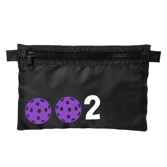 002 With Pickleballs (Customizable) | Pickleball Cosmetic Stash Pouch Bag | Small Size Court Stash Bag