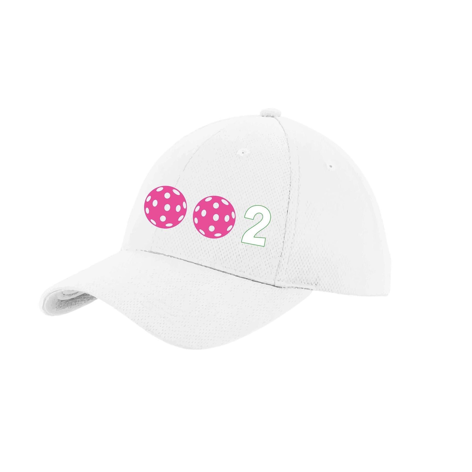 002 With Pickleballs (Customizable) | Pickleball Hat | Moisture-Wicking 100% Polyester