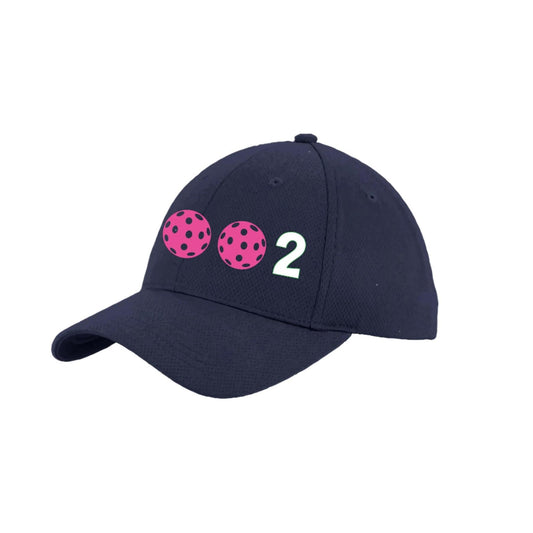 002 With Pickleballs (Customizable) | Pickleball Hat | Moisture-Wicking 100% Polyester