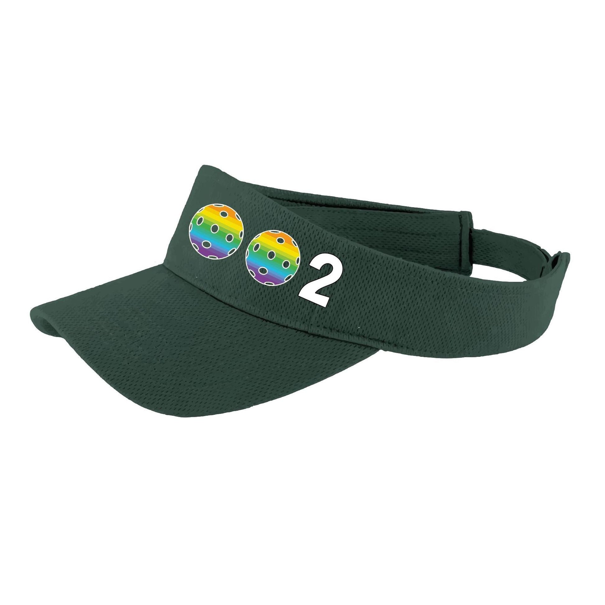 002 With Pickleballs (Customizable) | Pickleball Visors | Moisture Wicking 100% Polyester