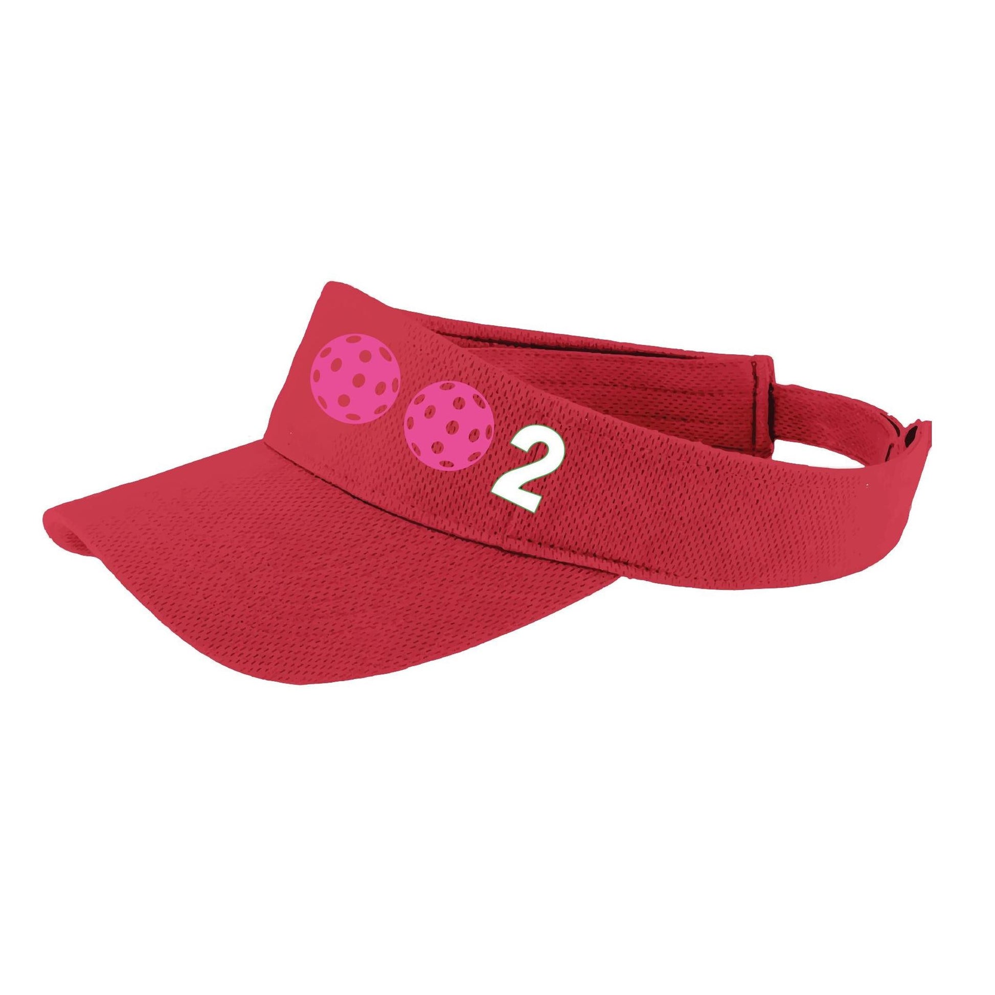 002 With Pickleballs (Customizable) | Pickleball Visors | Moisture Wicking 100% Polyester