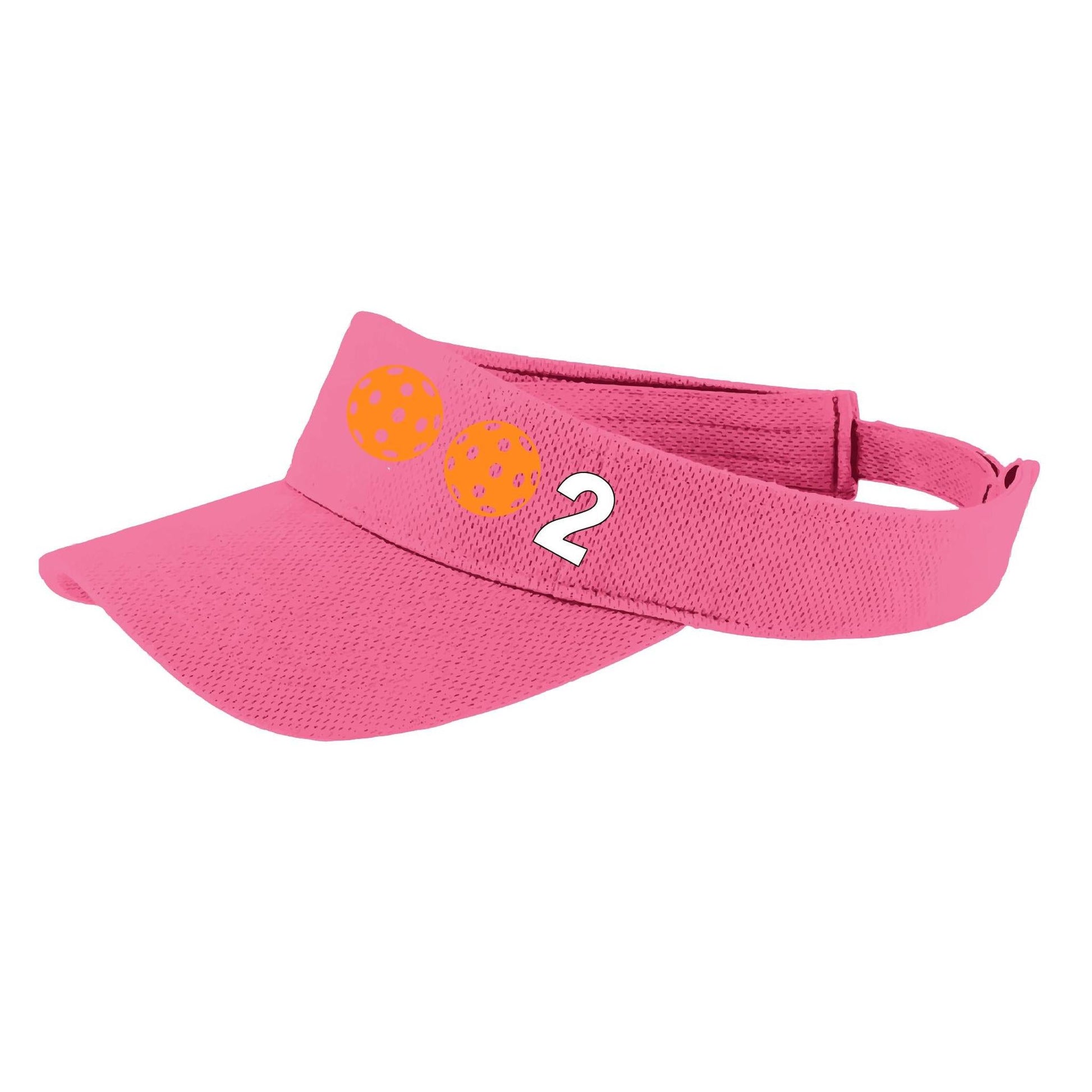 002 With Pickleballs (Customizable) | Pickleball Visors | Moisture Wicking 100% Polyester