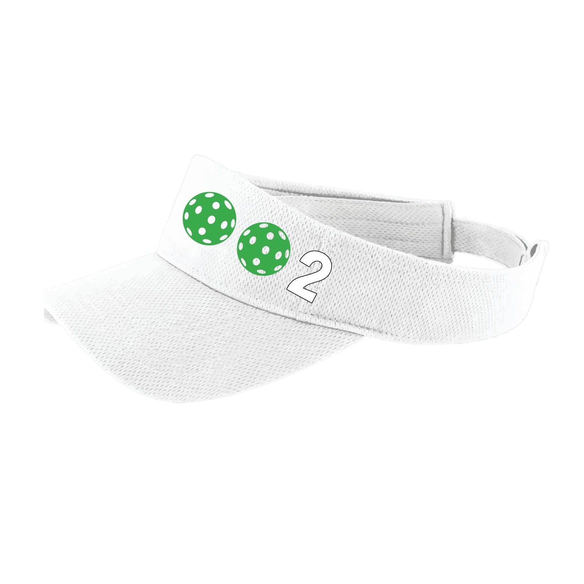 002 With Pickleballs (Customizable) | Pickleball Visors | Moisture Wicking 100% Polyester