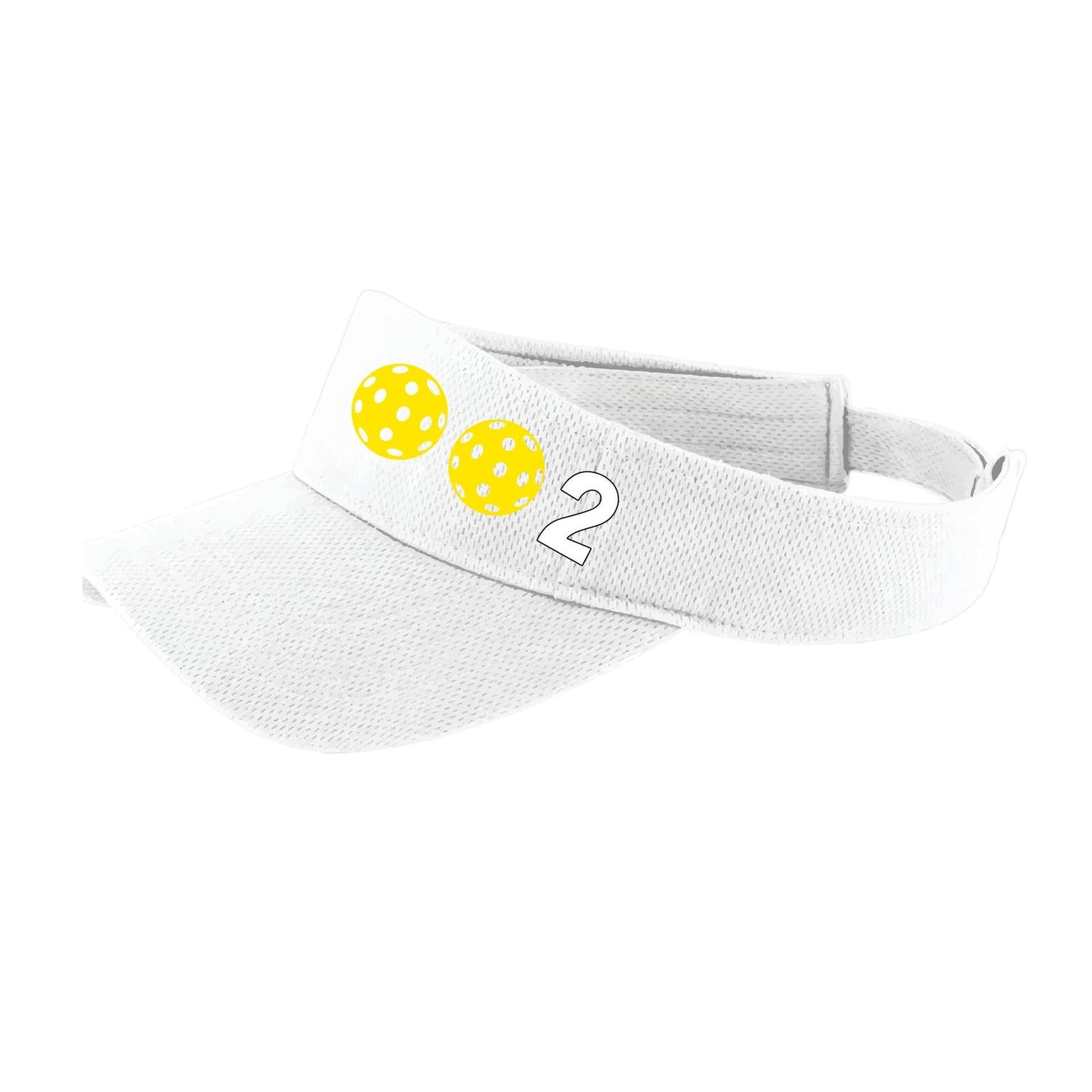 002 With Pickleballs (Customizable) | Pickleball Visors | Moisture Wicking 100% Polyester