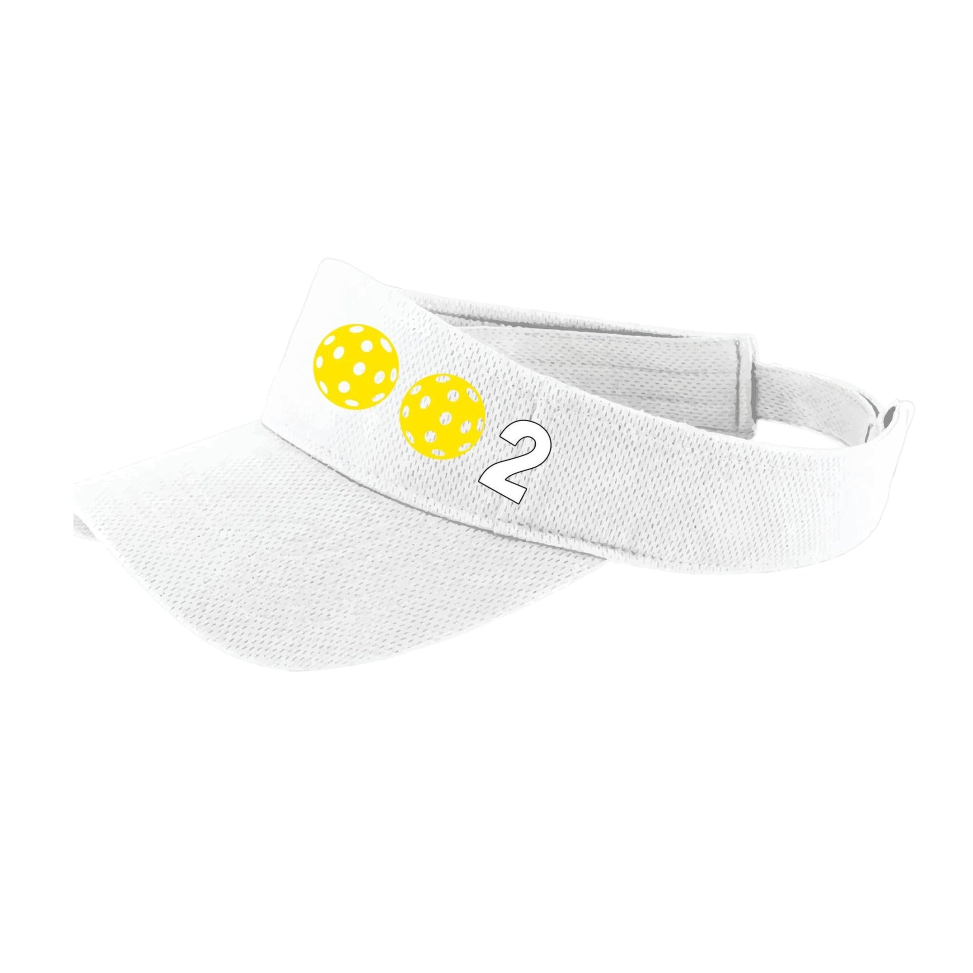002 With Pickleballs (Customizable) | Pickleball Visors | Moisture Wicking 100% Polyester