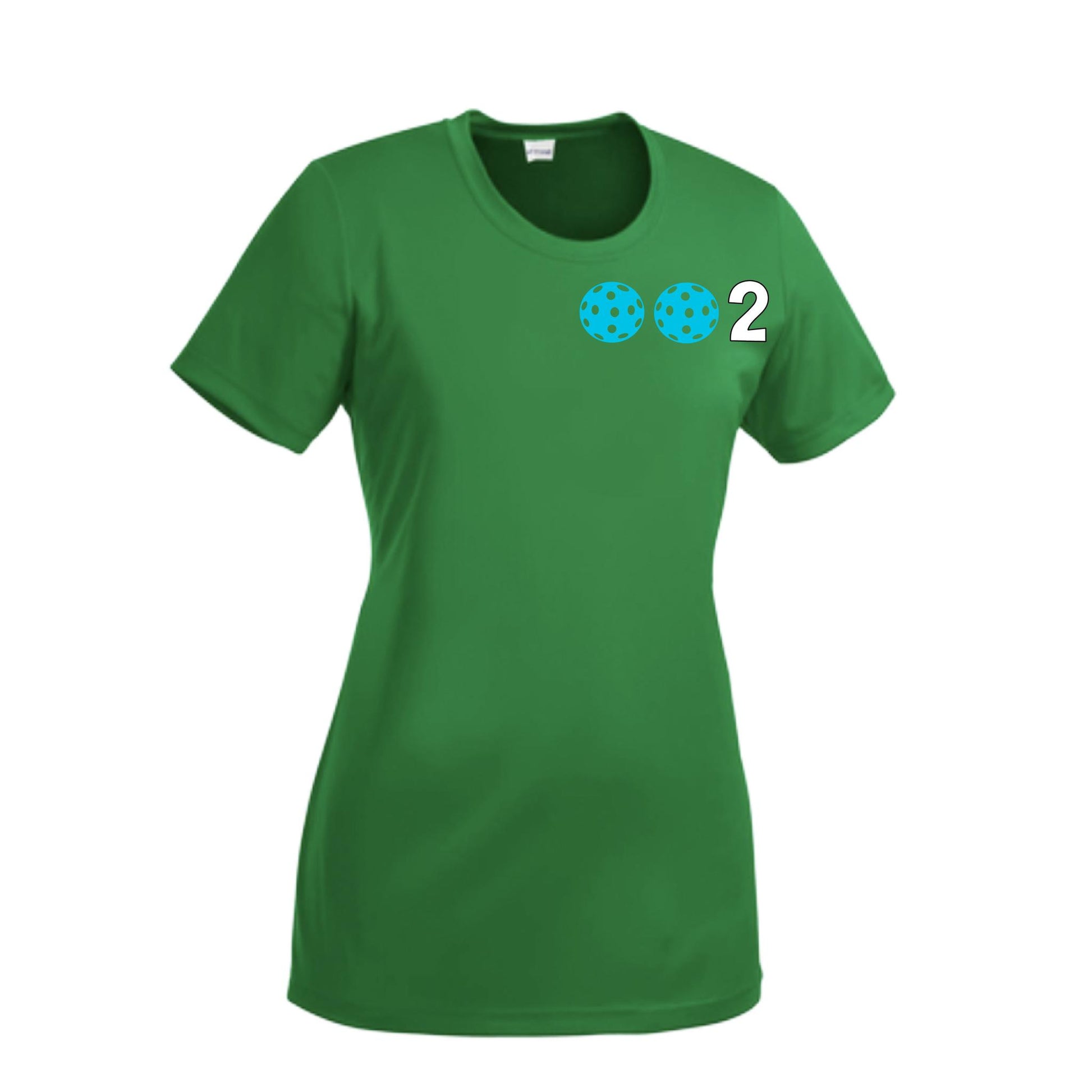 002 With Pickleballs (Cyan Purple Rainbow) Customizable | Women’s Short Sleeve Crewneck Pickleball Performance T-Shirts | 100% Polyester