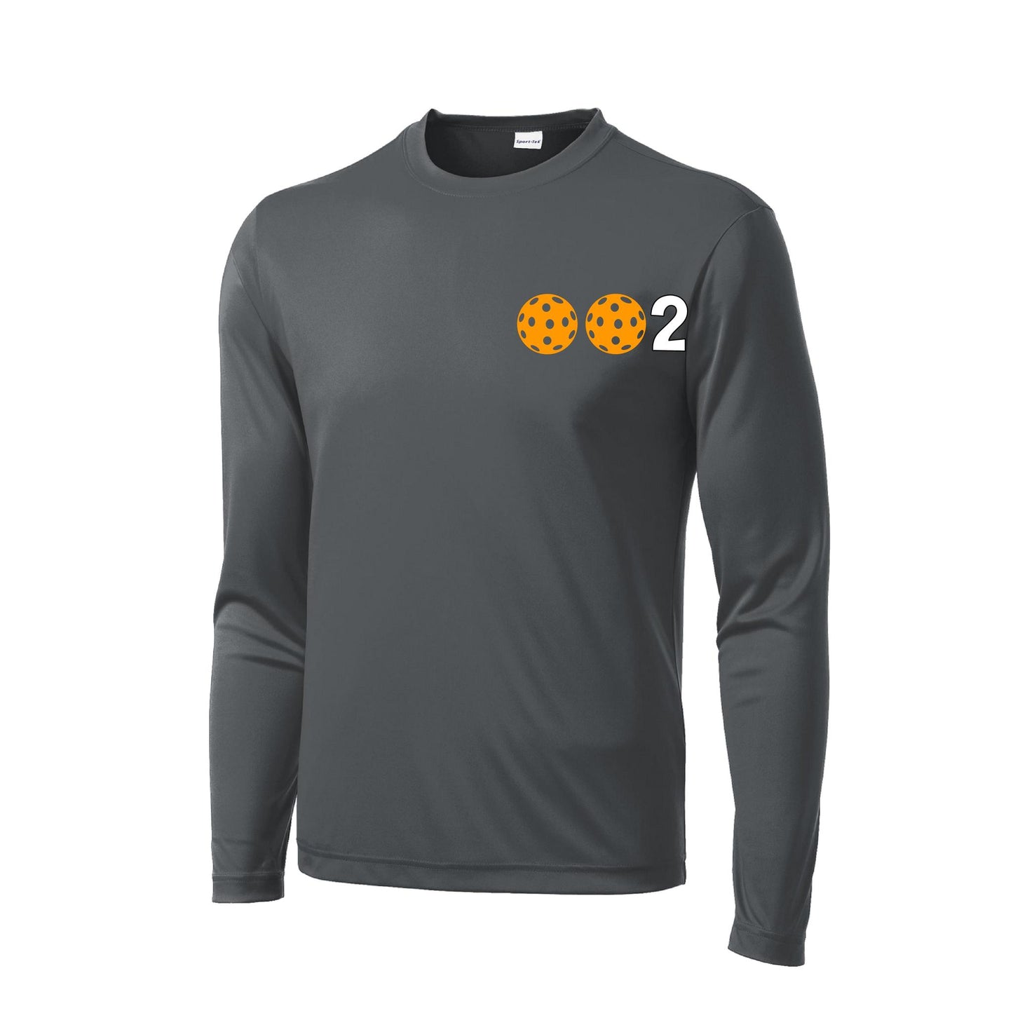 002 With Pickleballs (Green Orange Red) Customizable | Men's Long Sleeve Athletic Performance T-Shirt | 100% Polyester