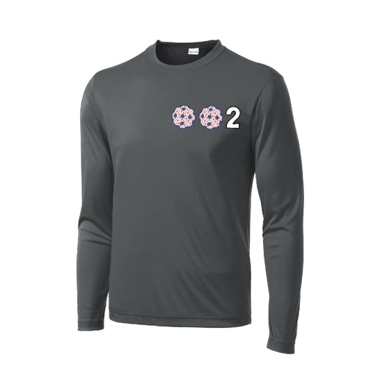 002 With Pickleballs (Patriotic Stars) | Men's Long Sleeve Athletic Performance T-Shirt | 100% Polyester