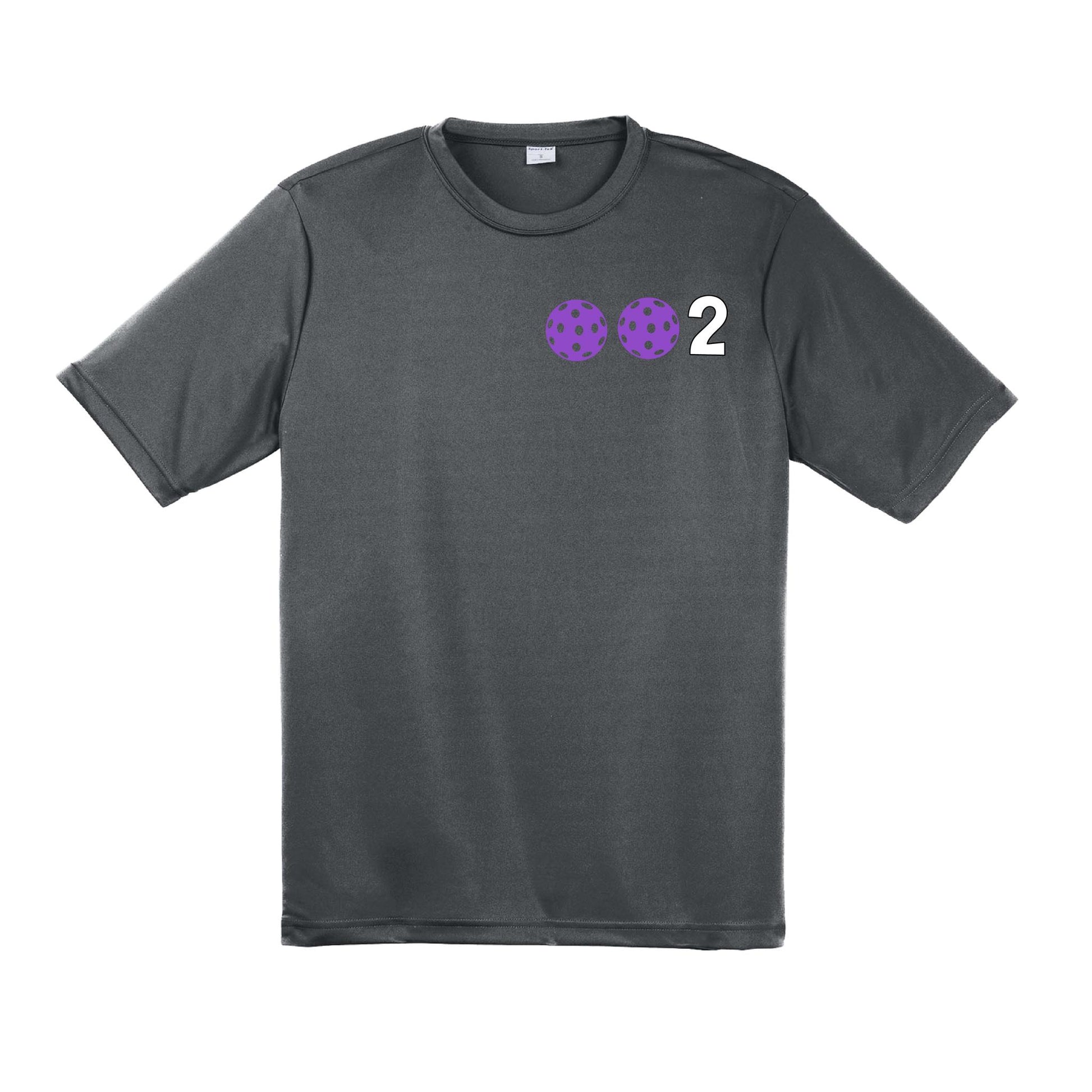 002 With Pickleballs (Purple Rainbow Pink) Customizable | Men's Short Sleeve Pickleball Performance T-Shirt | 100% Polyester