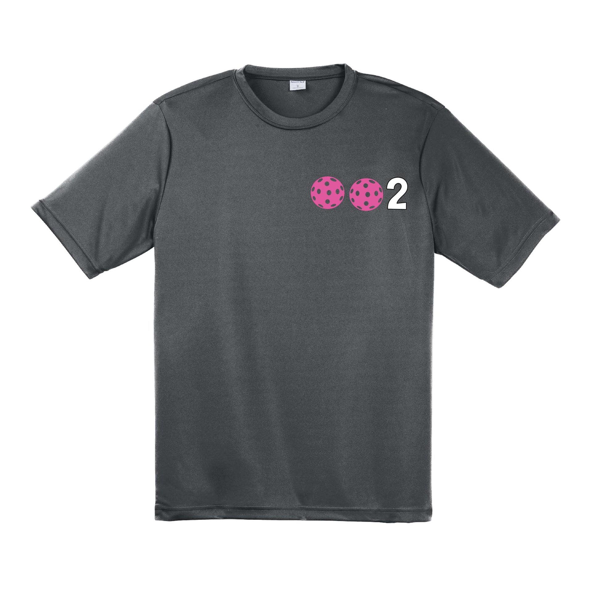 002 With Pickleballs (Purple Rainbow Pink) Customizable | Men's Short Sleeve Pickleball Performance T-Shirt | 100% Polyester