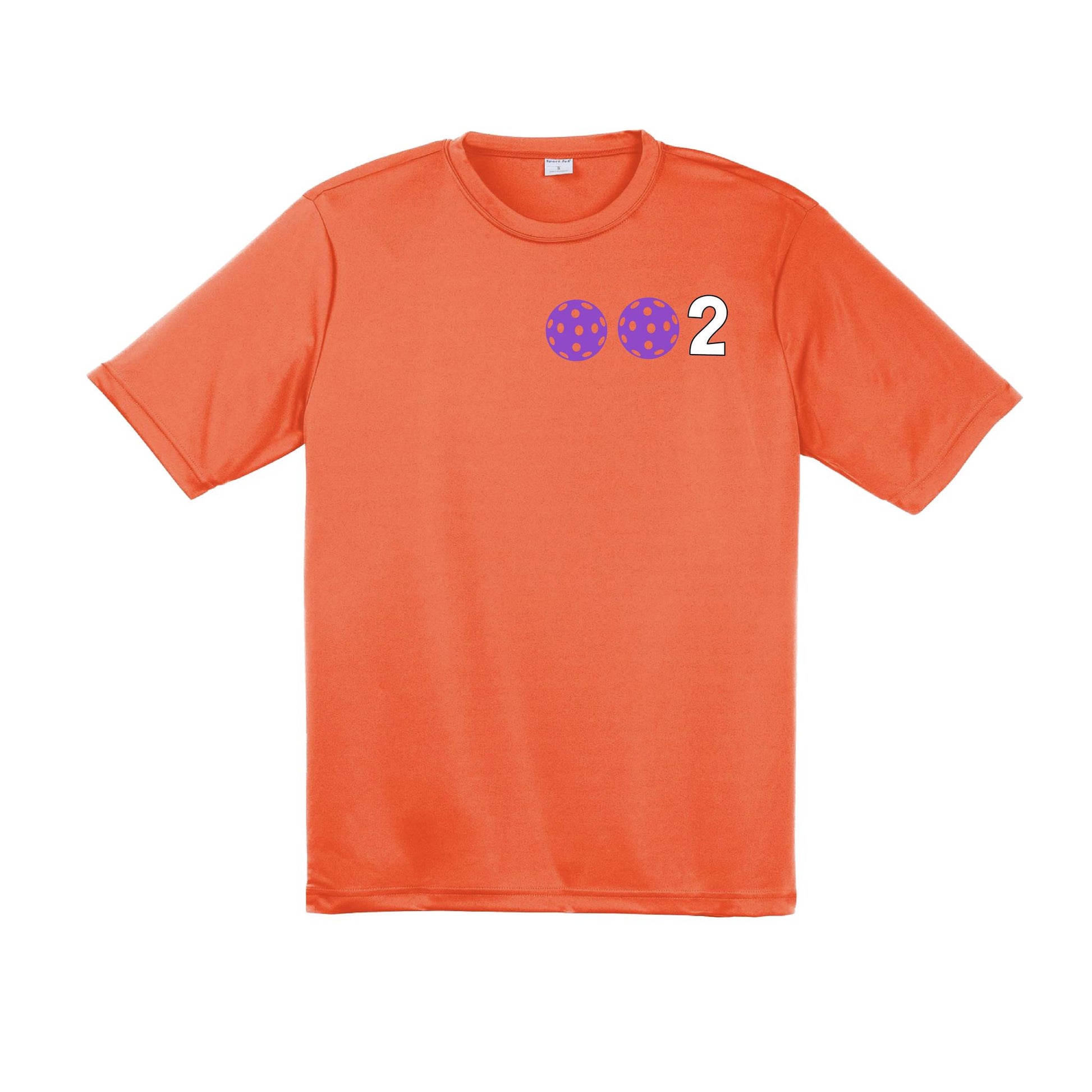 002 With Pickleballs (Purple Rainbow Pink) Customizable | Men's Short Sleeve Pickleball Performance T-Shirt | 100% Polyester