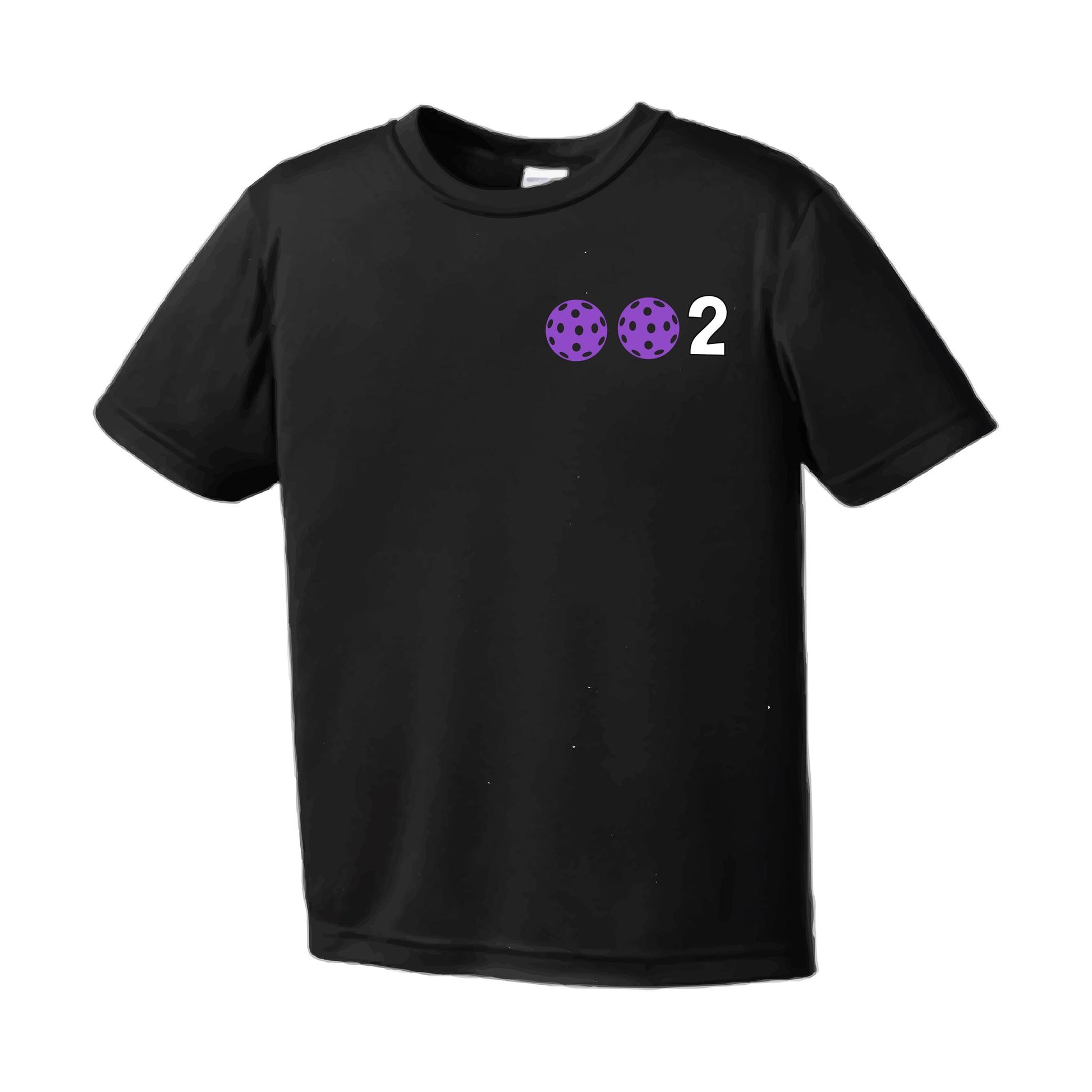 002 With Pickleballs (Purple Rainbow Pink) Customizable | Men's Short Sleeve Pickleball Performance T-Shirt | 100% Polyester