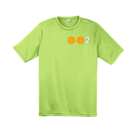 002 With Pickleballs (Red Green Orange) Customizable | Men's Short Sleeve Pickleball Performance T-Shirt | 100% Polyester