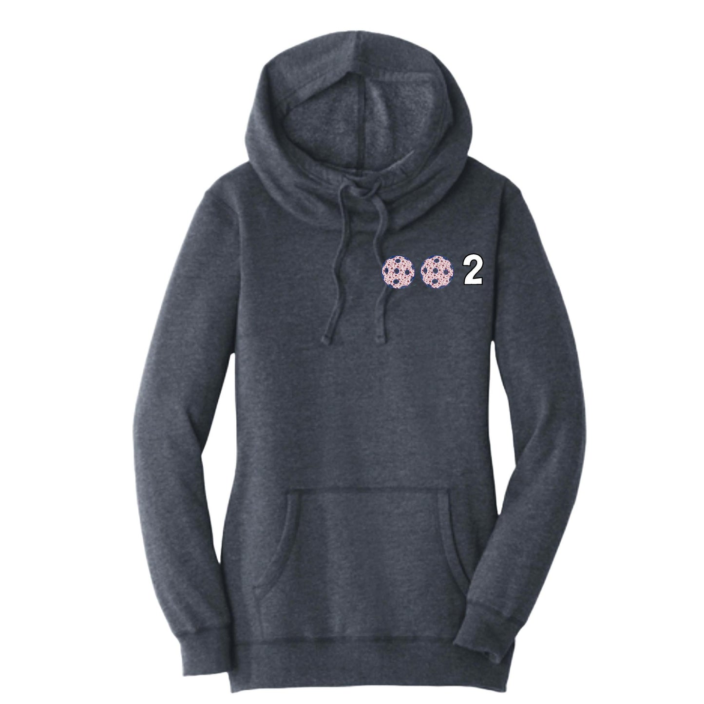 002 (10 Custom Pickleball Colors) | Women’s Cowl-Neck Hoodie Pickleball Sweatshirt | 55% Cotton 45% Poly Fleece