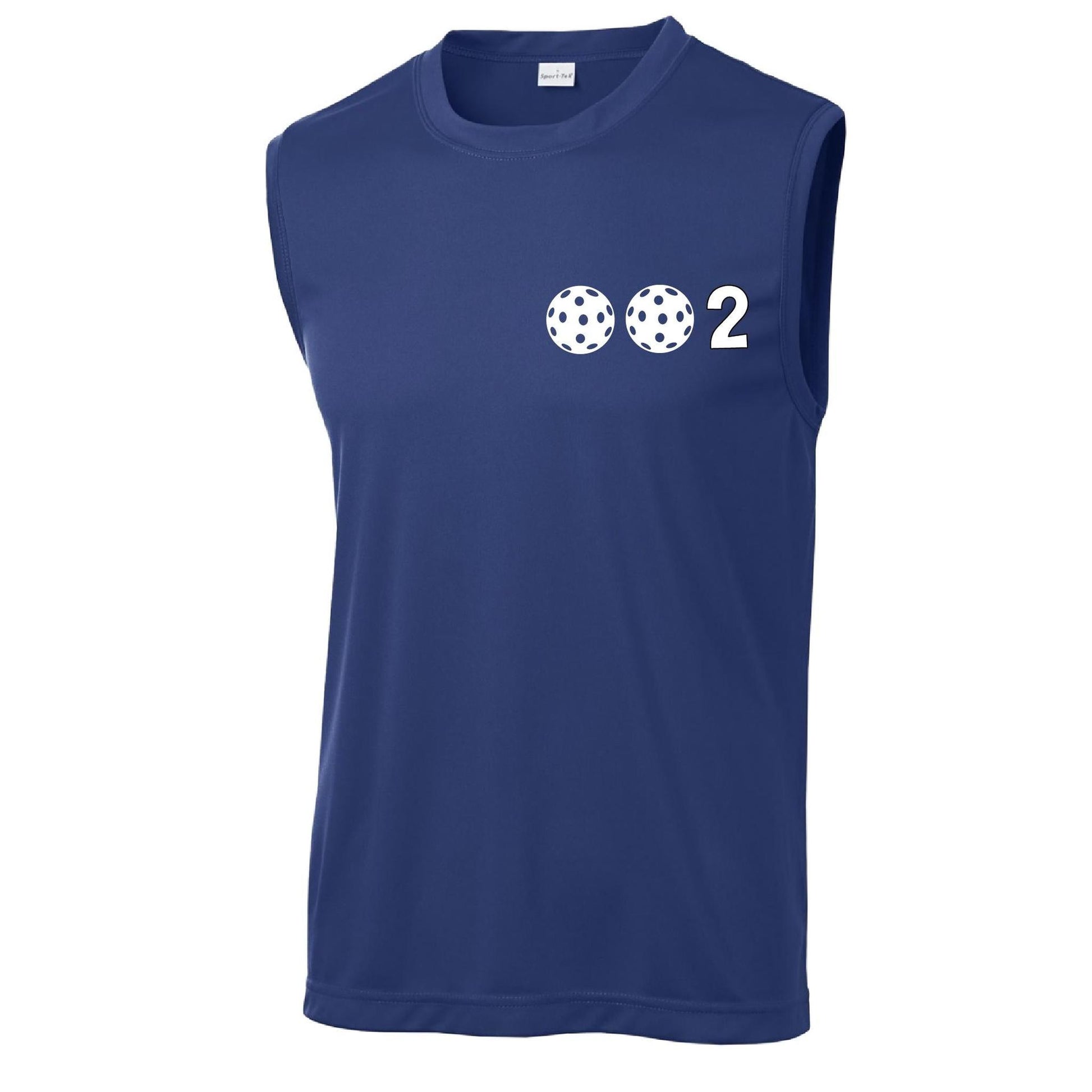 002 With Pickleballs (Yellow White Cyan Green Orange) Customizable | Men's Sleeveless Pickleball Performance T-Shirt | 100% Polyester