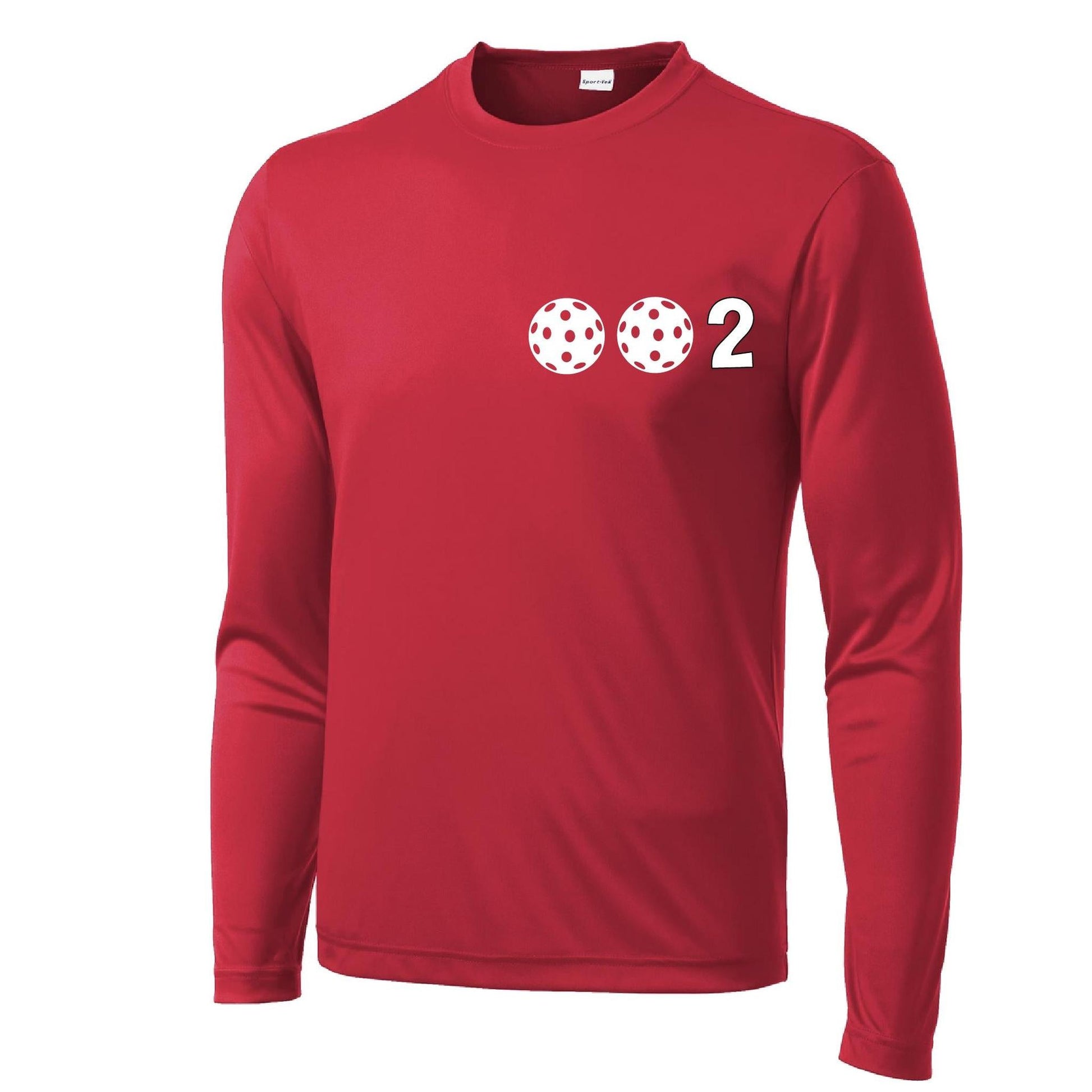 002 With Pickleballs (Yellow White Pink) Customizable | Men's Long Sleeve Athletic Performance T-Shirt | 100% Polyester