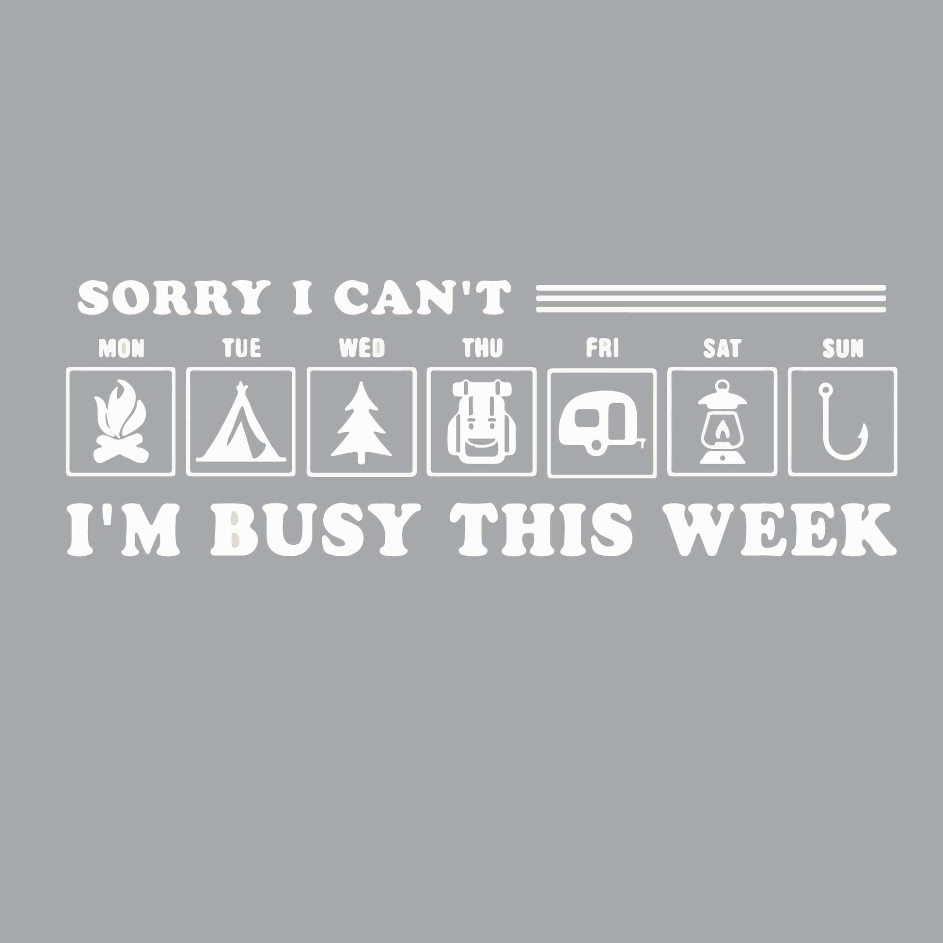 Sorry I Can't I'm Busy Camping This Week | Youth Long Sleeve Camping T-Shirts | 100% Polyester