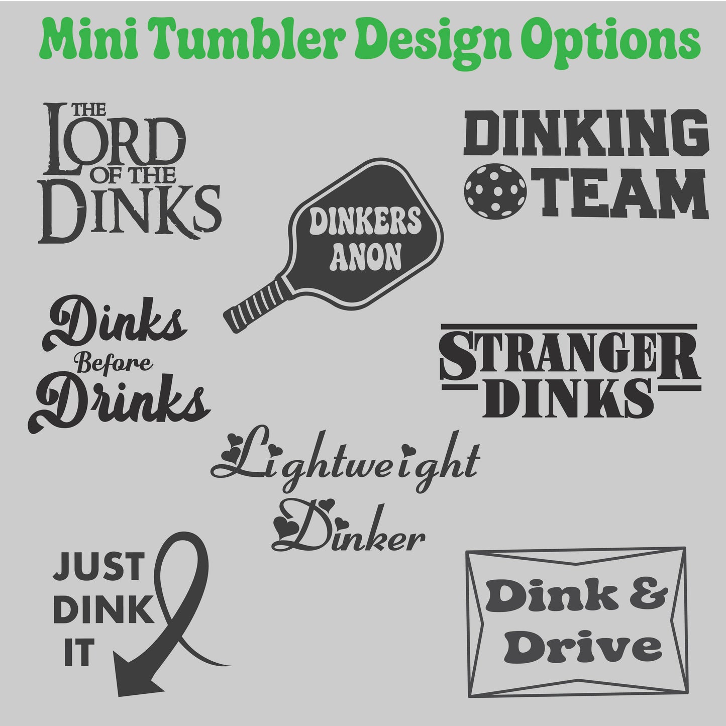 Pickleball "Here's to You" 3 oz Steel Tumblers | Party Favors Celebration Designs  | Fun Pickleball Gifts