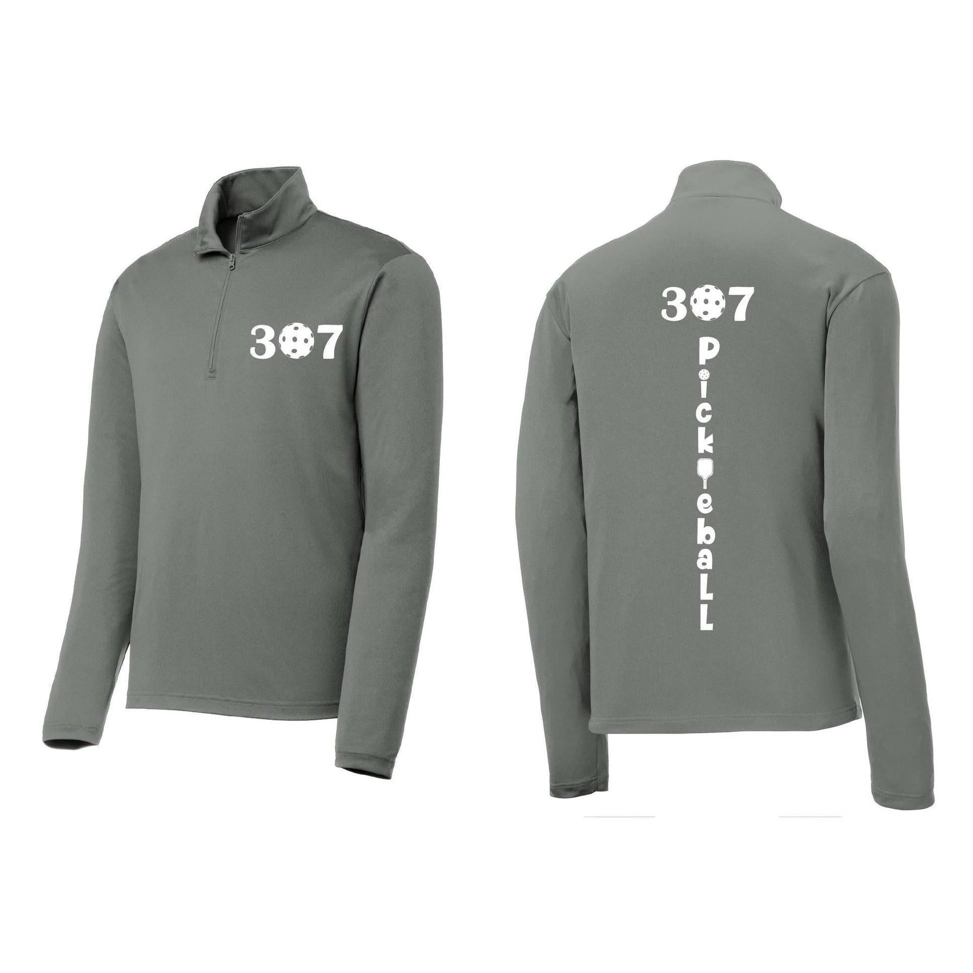 307 Wyoming Pickleball Club | Men's 1/4 Zip Long Sleeve Pullover Athletic Performance Shirt | 100% Polyester
