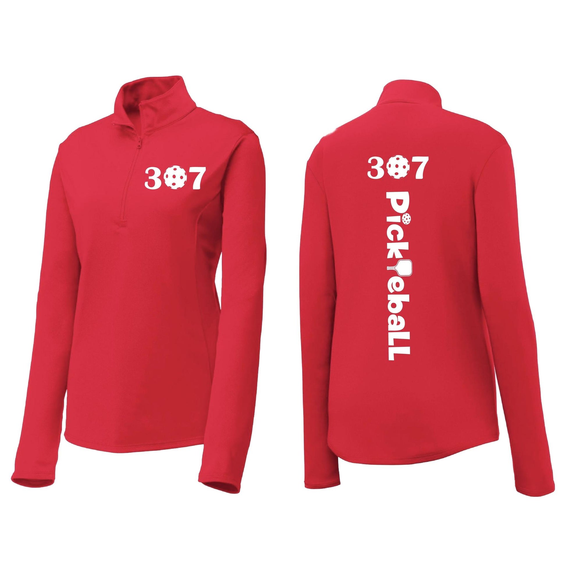 307 Wyoming Pickleball Club | Women’s 1/4 Zip Athletic Pullover Performance Shirt | 100% Polyester