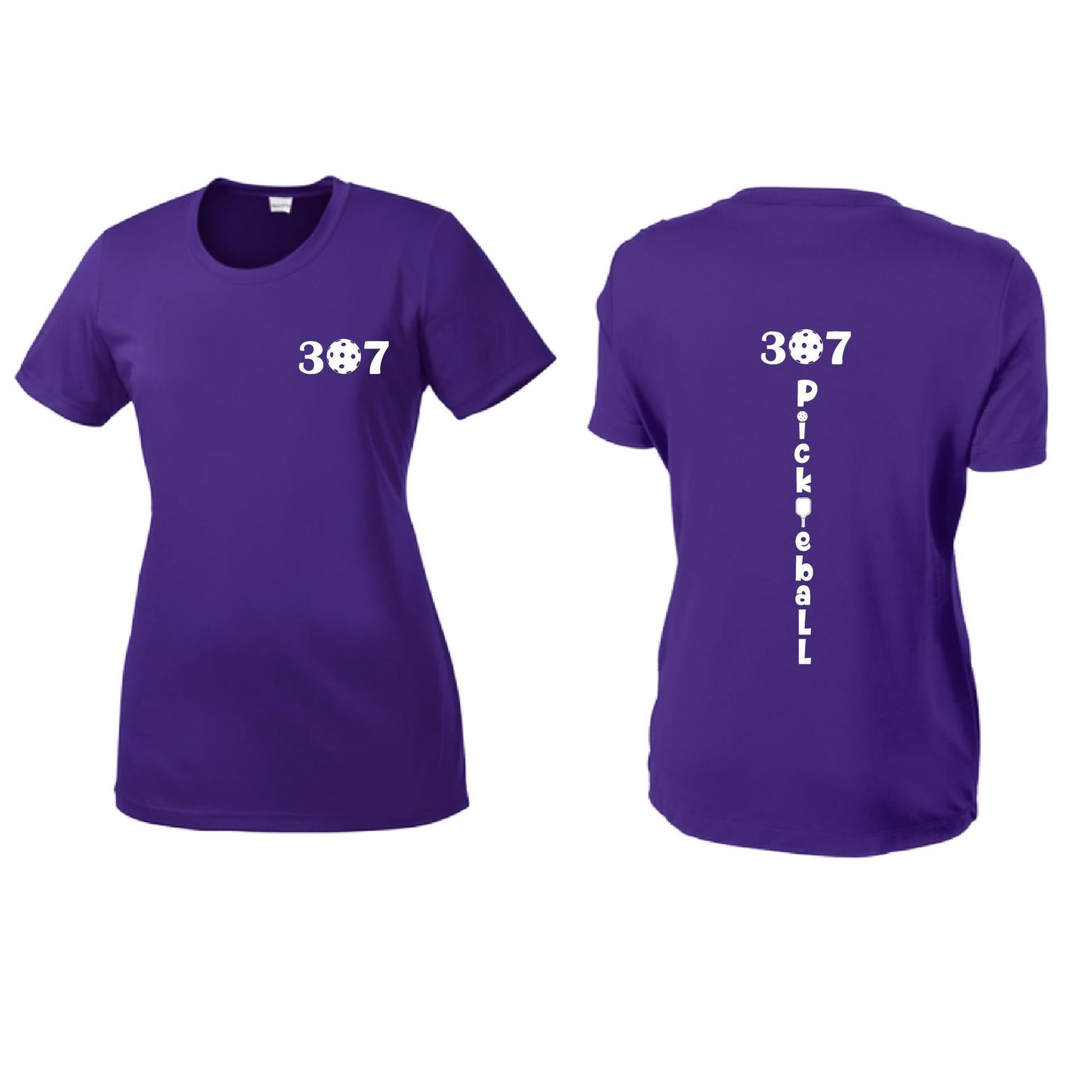307 Wyoming Pickleball Club | Women’s Short Sleeve Crewneck Pickleball Shirts | 100% Polyester