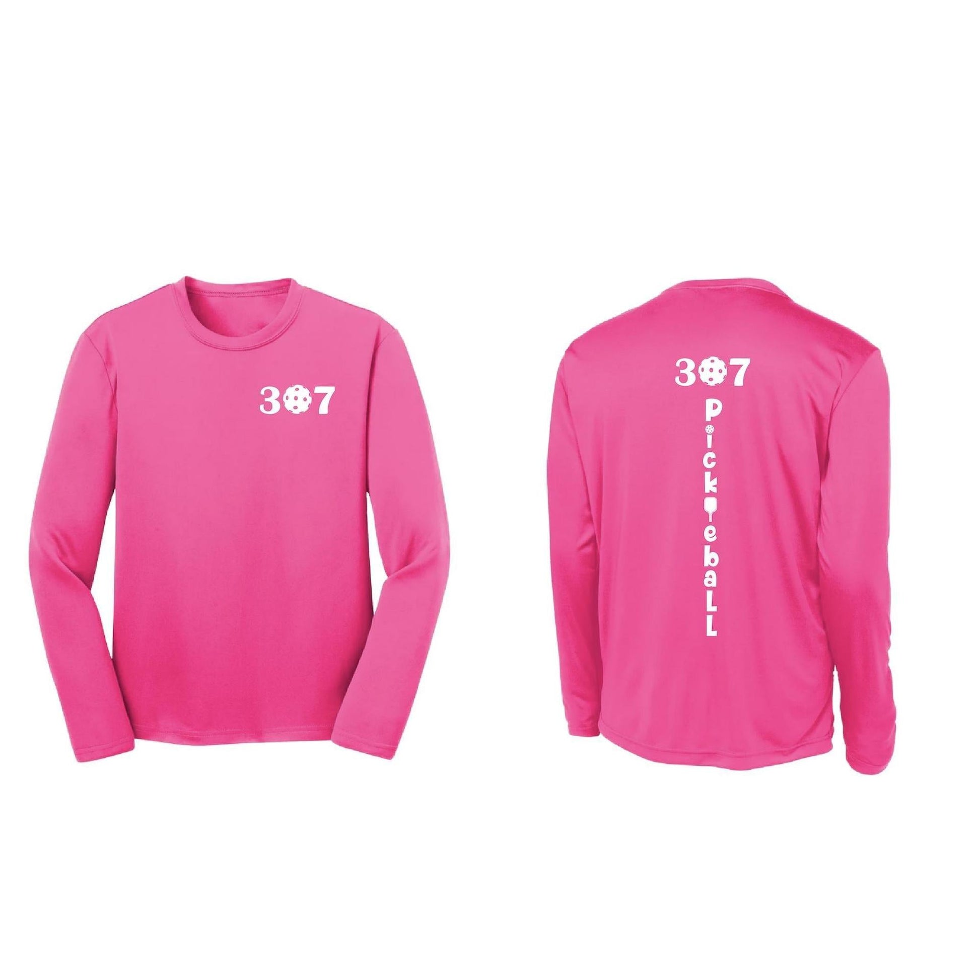307 Wyoming Pickleball Club | Youth Long Sleeve Pickleball Performance T-Shirts | 100% Polyester