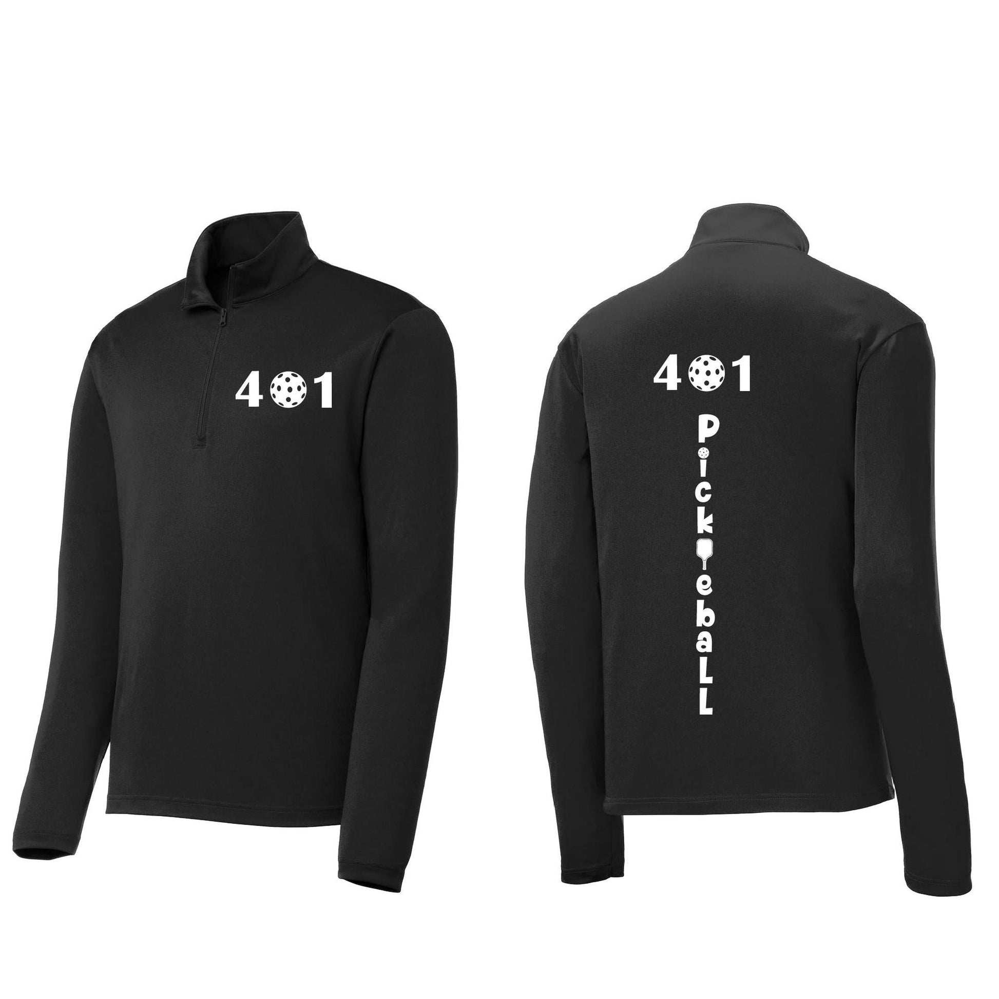 401 Rhode Island Pickleball Club | Men's 1/4 Zip Long Sleeve Pullover Athletic Performance Shirt | 100% Polyester