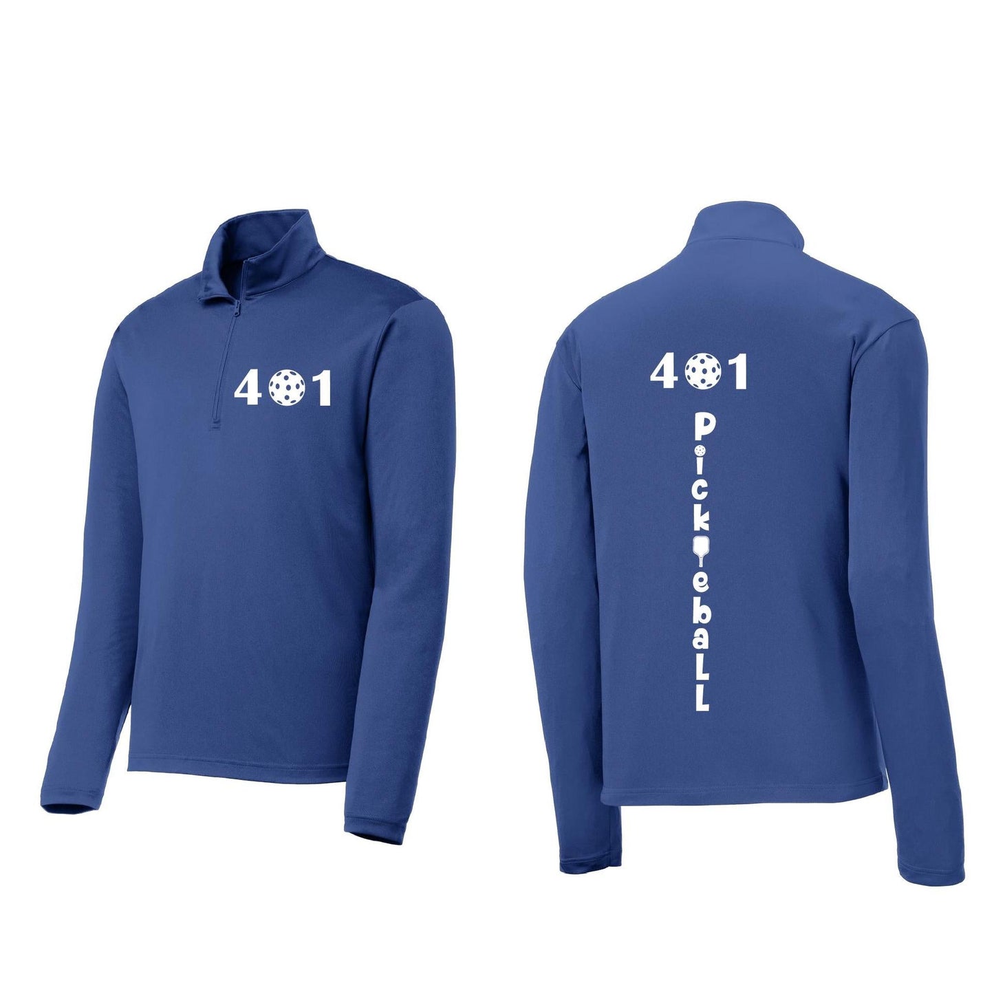 401 Rhode Island Pickleball Club | Men's 1/4 Zip Long Sleeve Pullover Athletic Performance Shirt | 100% Polyester
