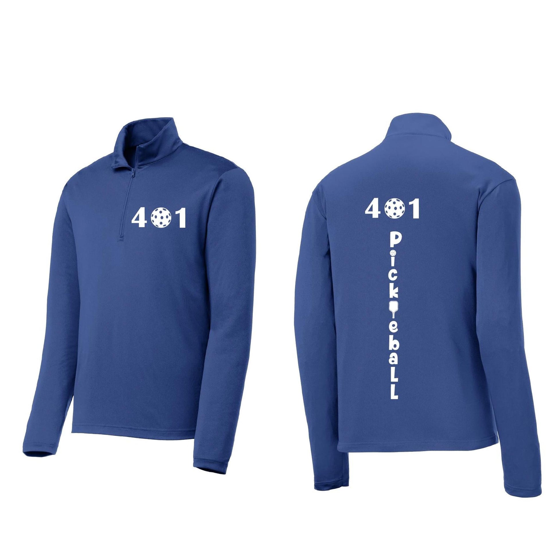 401 Rhode Island Pickleball Club | Men's 1/4 Zip Long Sleeve Pullover Athletic Performance Shirt | 100% Polyester
