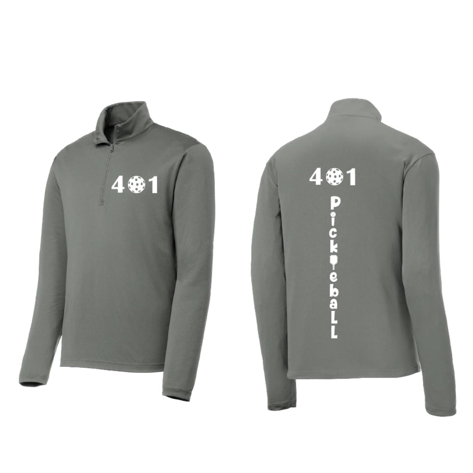 401 Rhode Island Pickleball Club | Men's 1/4 Zip Long Sleeve Pullover Athletic Performance Shirt | 100% Polyester