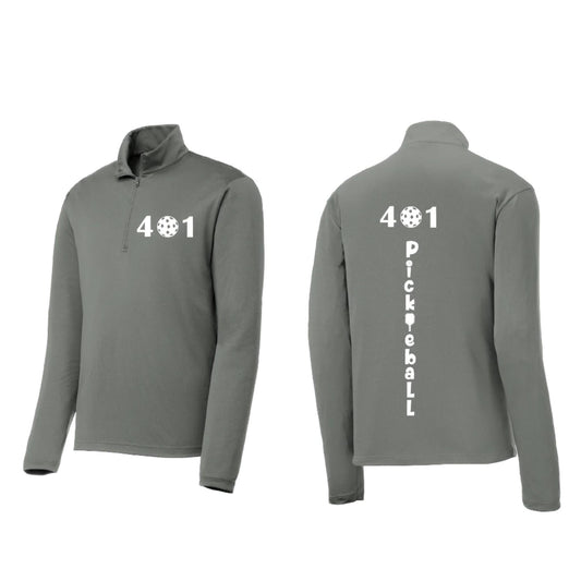 401 Rhode Island Pickleball Club | Men's 1/4 Zip Long Sleeve Pullover Athletic Performance Shirt | 100% Polyester