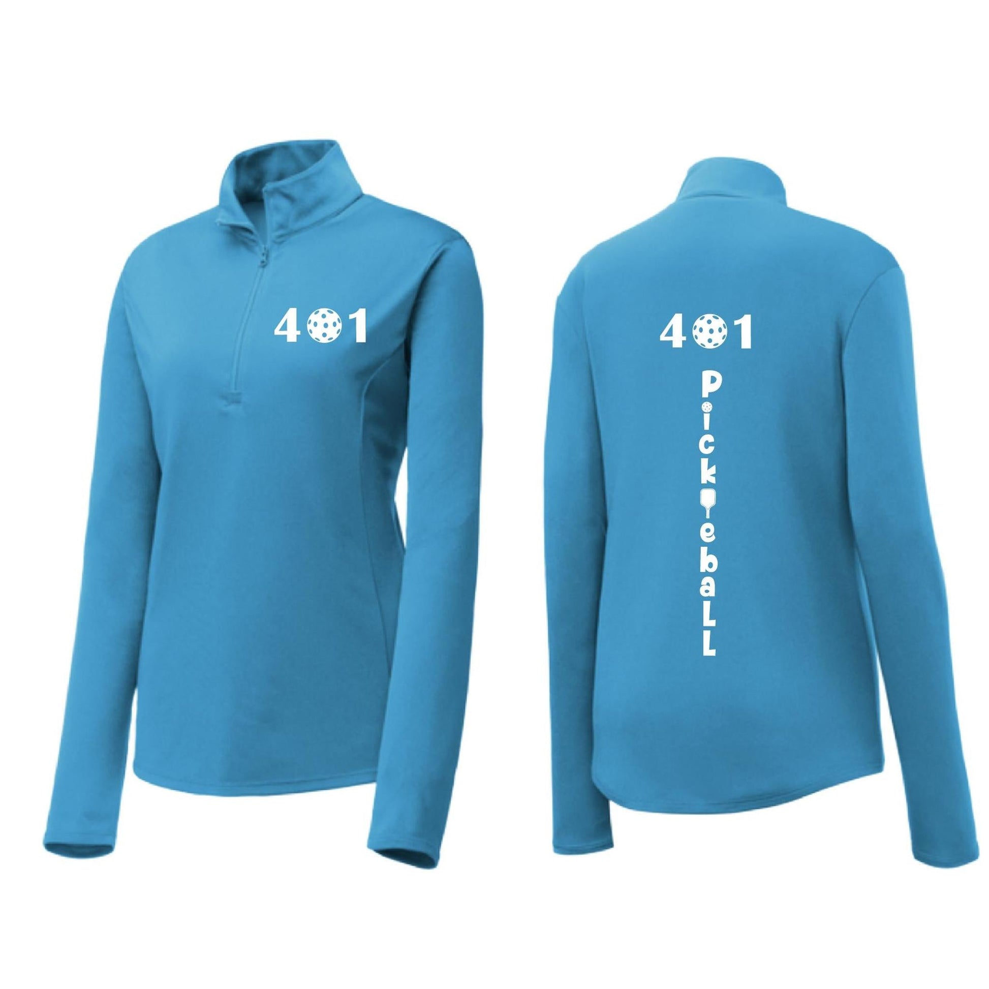 401 Rhode Island Pickleball Club | Women's 1/4 Zip Athletic Pullover Performance Shirt | 100% Polyester