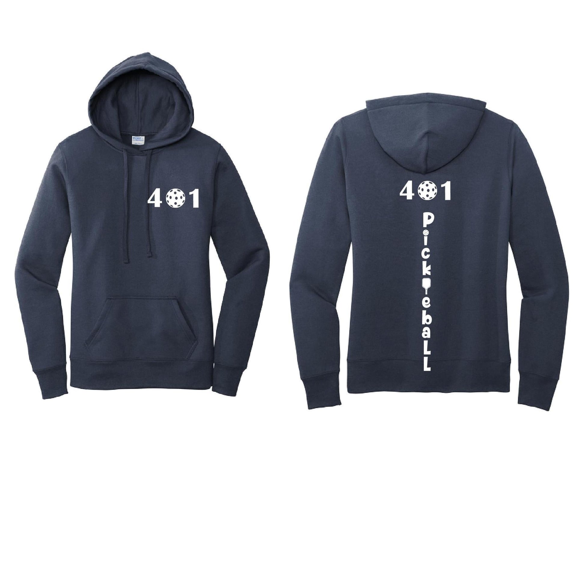 401 Rhode Island Pickleball Club | Women’s Fitted Hoodie Pickleball Sweatshirt | 50% Cotton 50% Poly Fleece