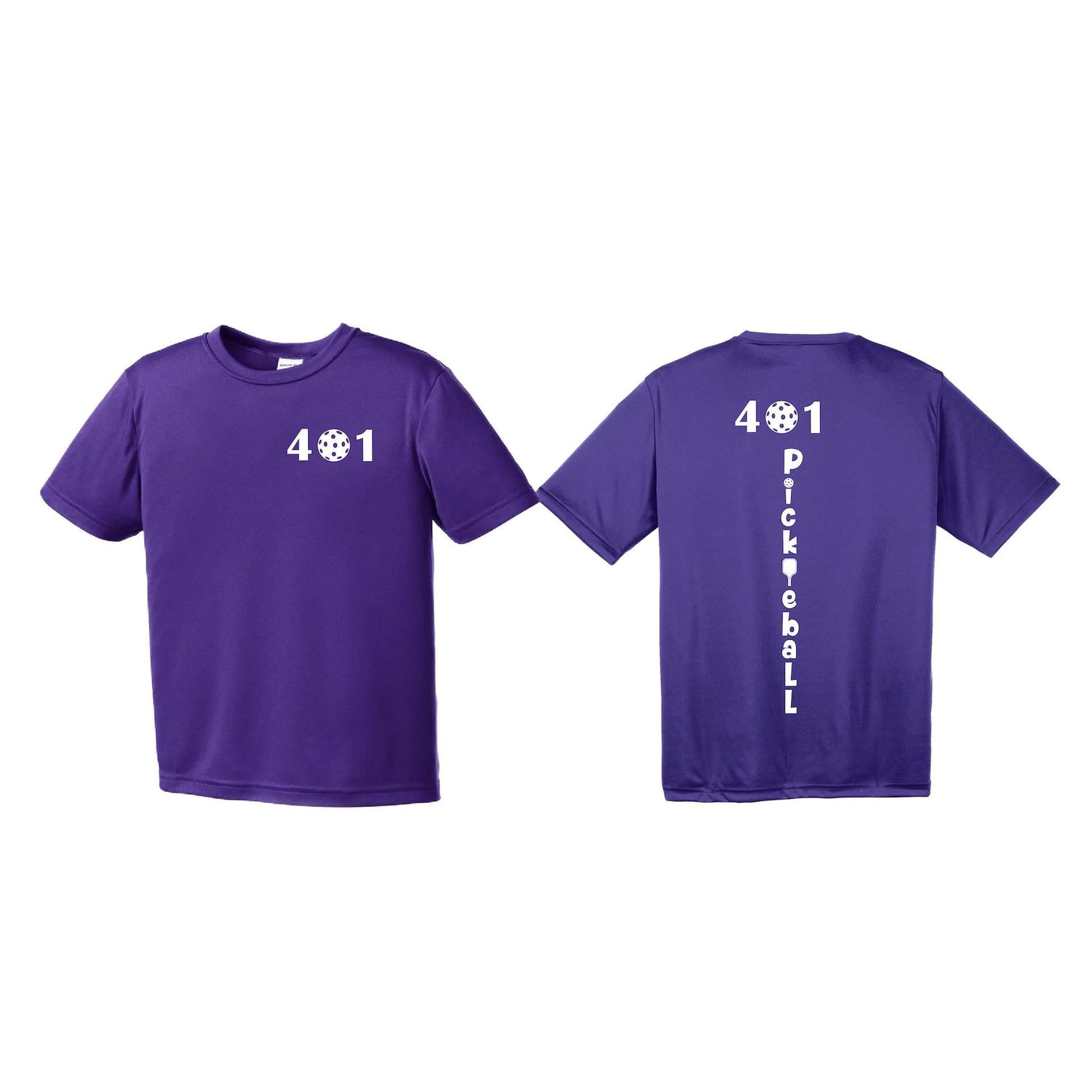 401 Rhode Island Pickleball Club | Youth Short Sleeve Pickleball Performance T-Shirts | 100% Polyester