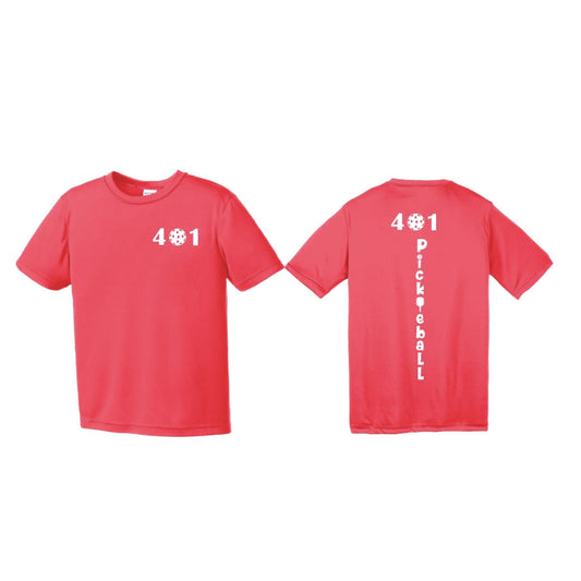 401 Rhode Island Pickleball Club | Youth Short Sleeve Pickleball Performance T-Shirts | 100% Polyester