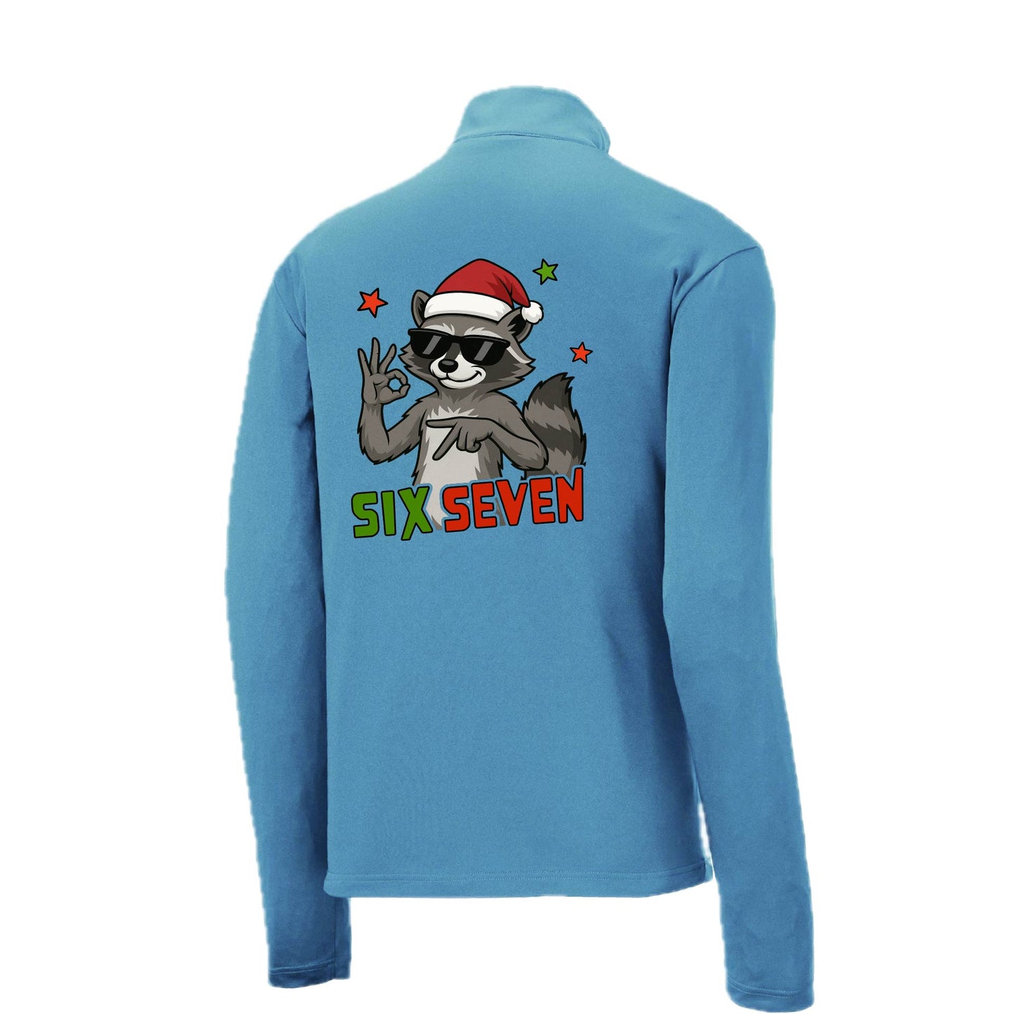 67 Raccoon | Men's 1/4 Zip Long Sleeve Pullover Athletic Performance Shirt | 100% Polyester