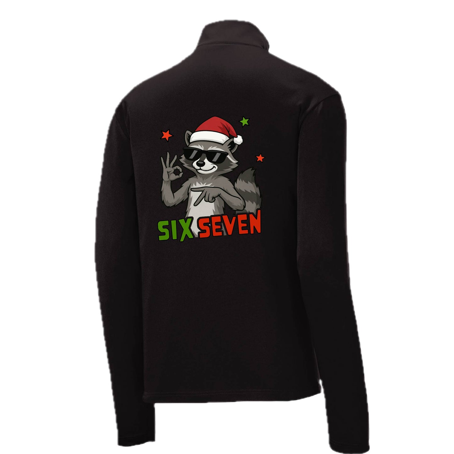67 Raccoon | Men's 1/4 Zip Long Sleeve Pullover Athletic Performance Shirt | 100% Polyester