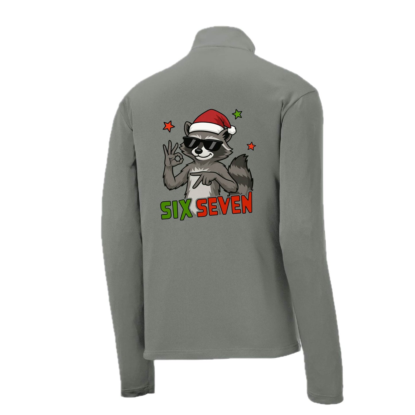 67 Raccoon | Men's 1/4 Zip Long Sleeve Pullover Athletic Performance Shirt | 100% Polyester