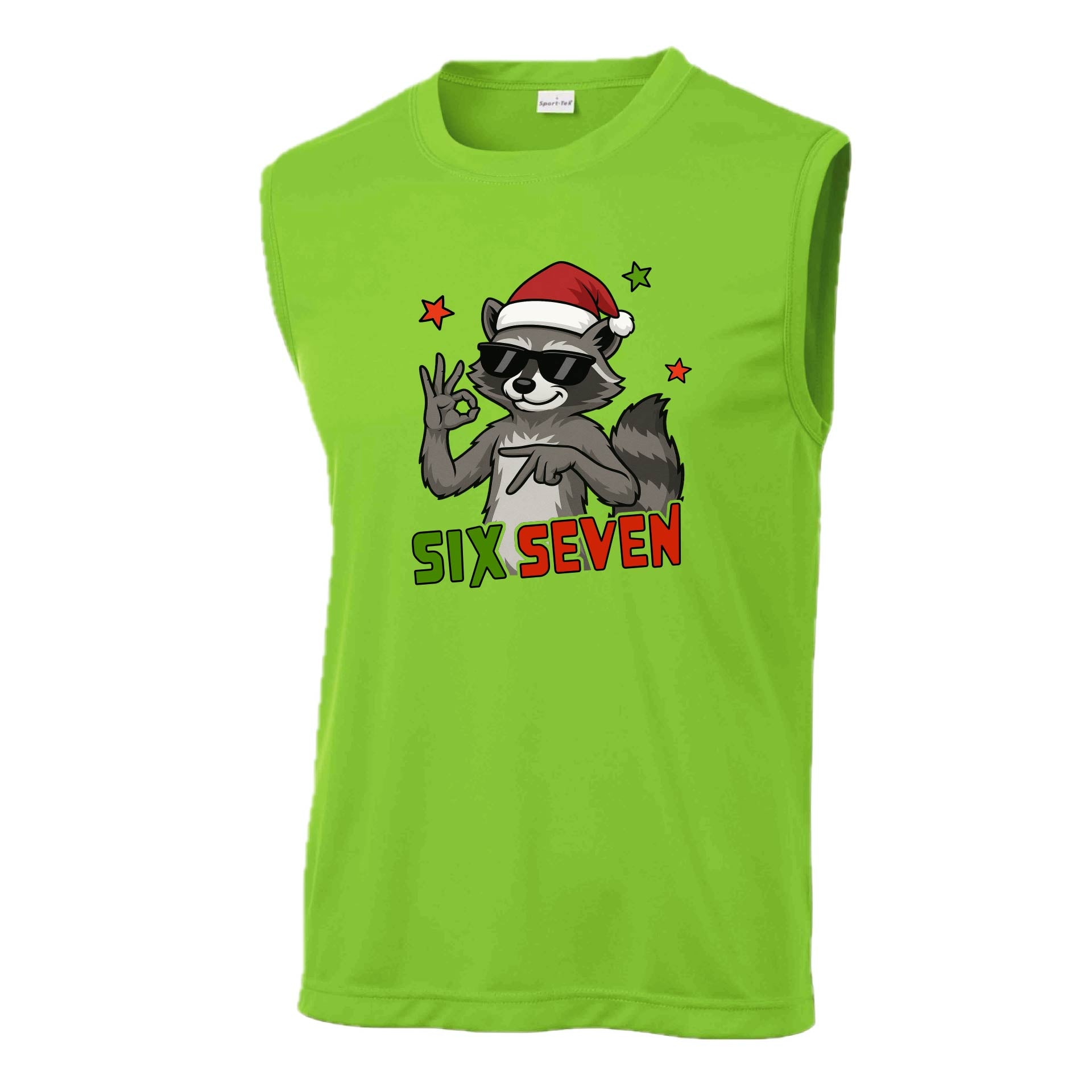 67 Raccoon | Men's Sleeveless Athletic Performance T-Shirt | 100% Polyester