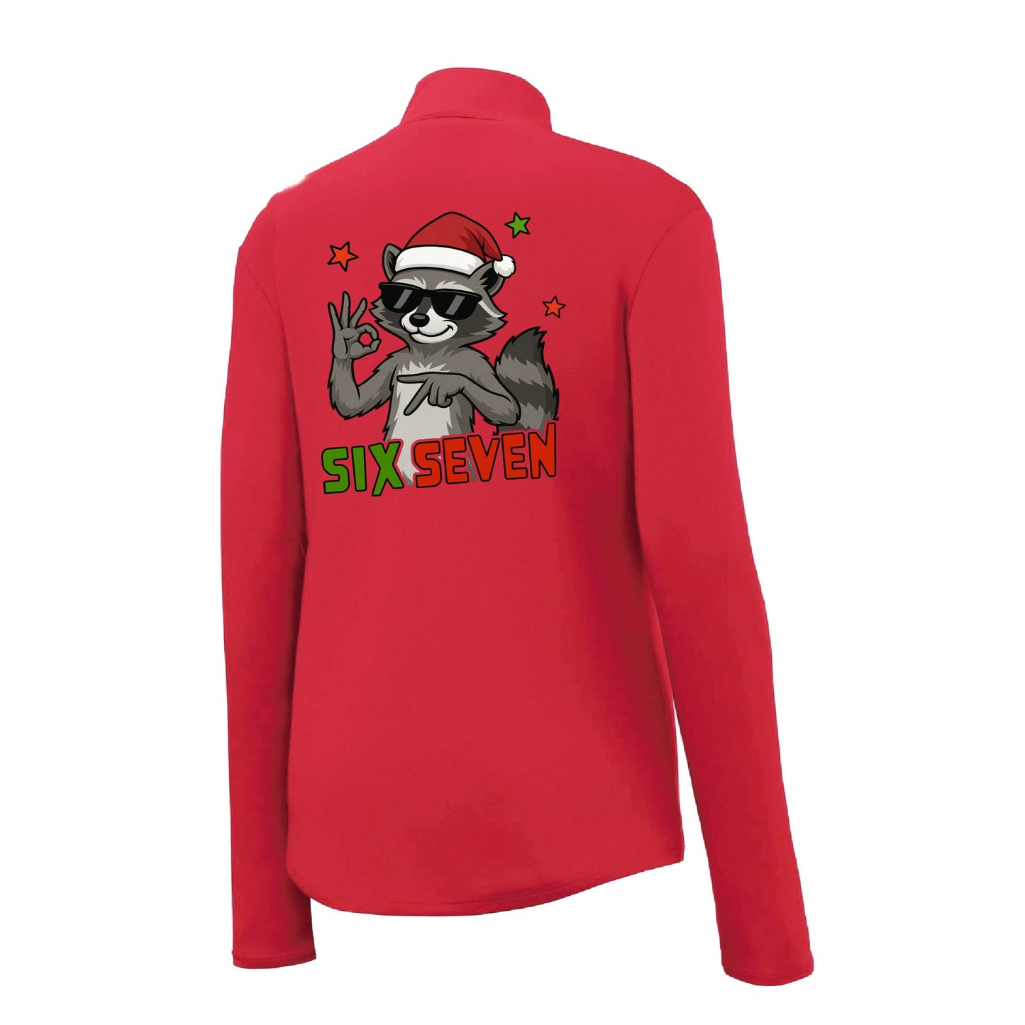 67 Raccoon | Women's 1/4 Zip Performance Pullover Shirts | 100% Polyester