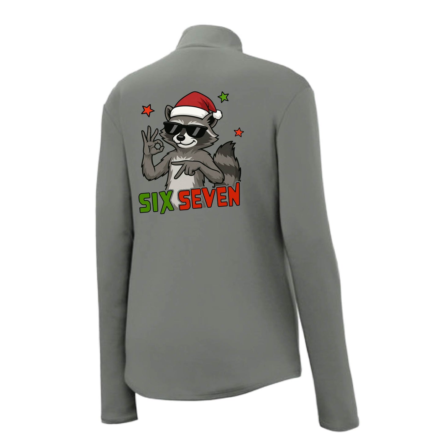 67 Raccoon | Women's 1/4 Zip Performance Pullover Shirts | 100% Polyester