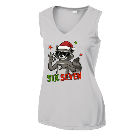 67 Raccoon | Women’s Sleeveless Athletic Performance T-Shirt | 100% Polyester