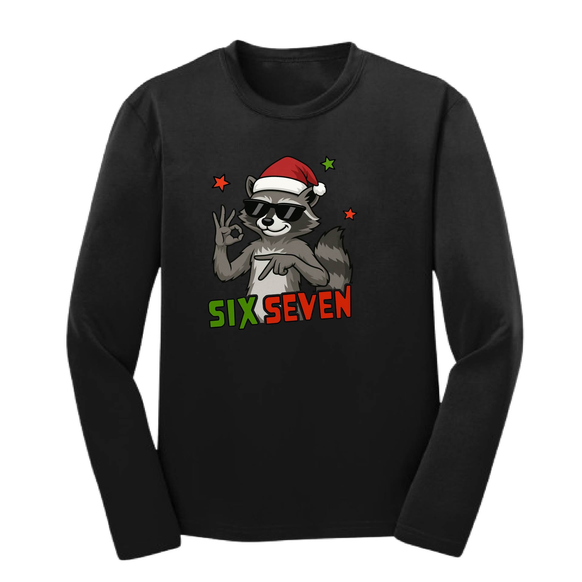67 Raccoon | Youth Long Sleeve Performance T-Shirts | 100% Polyester