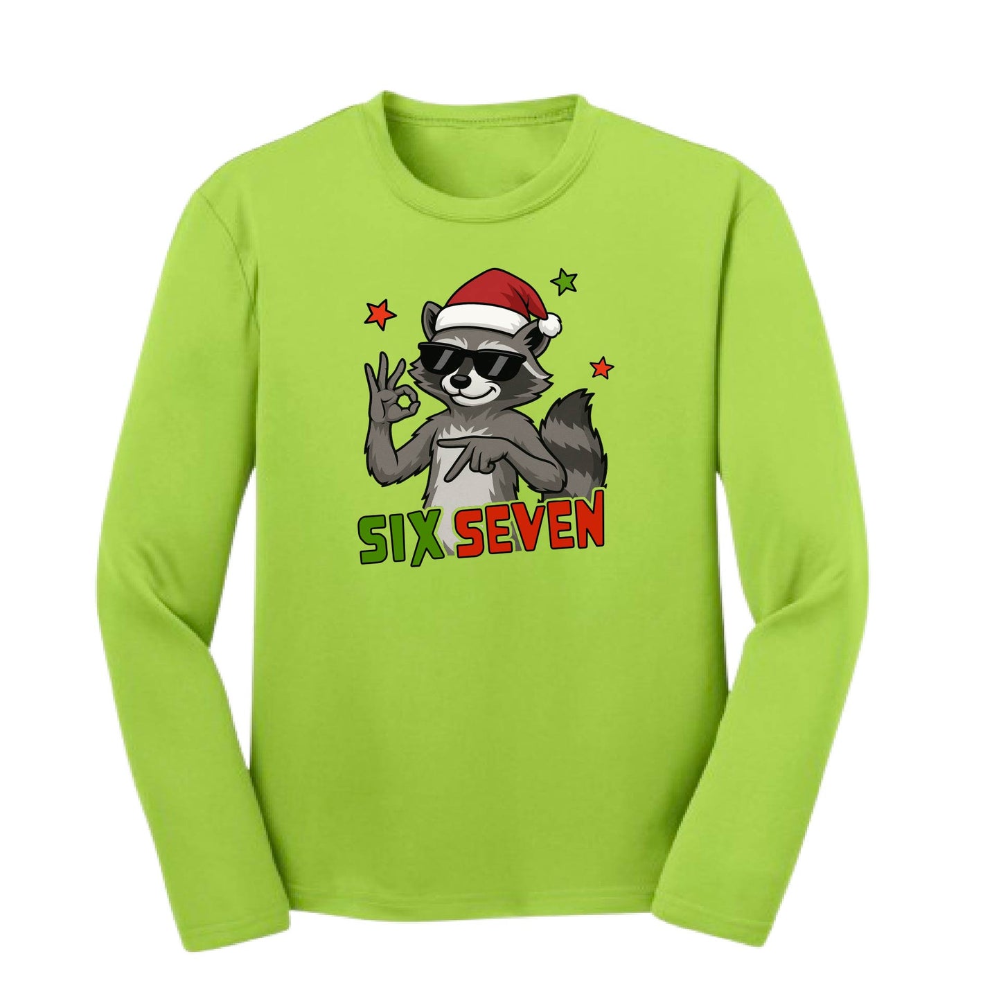 67 Raccoon | Youth Long Sleeve Performance T-Shirts | 100% Polyester