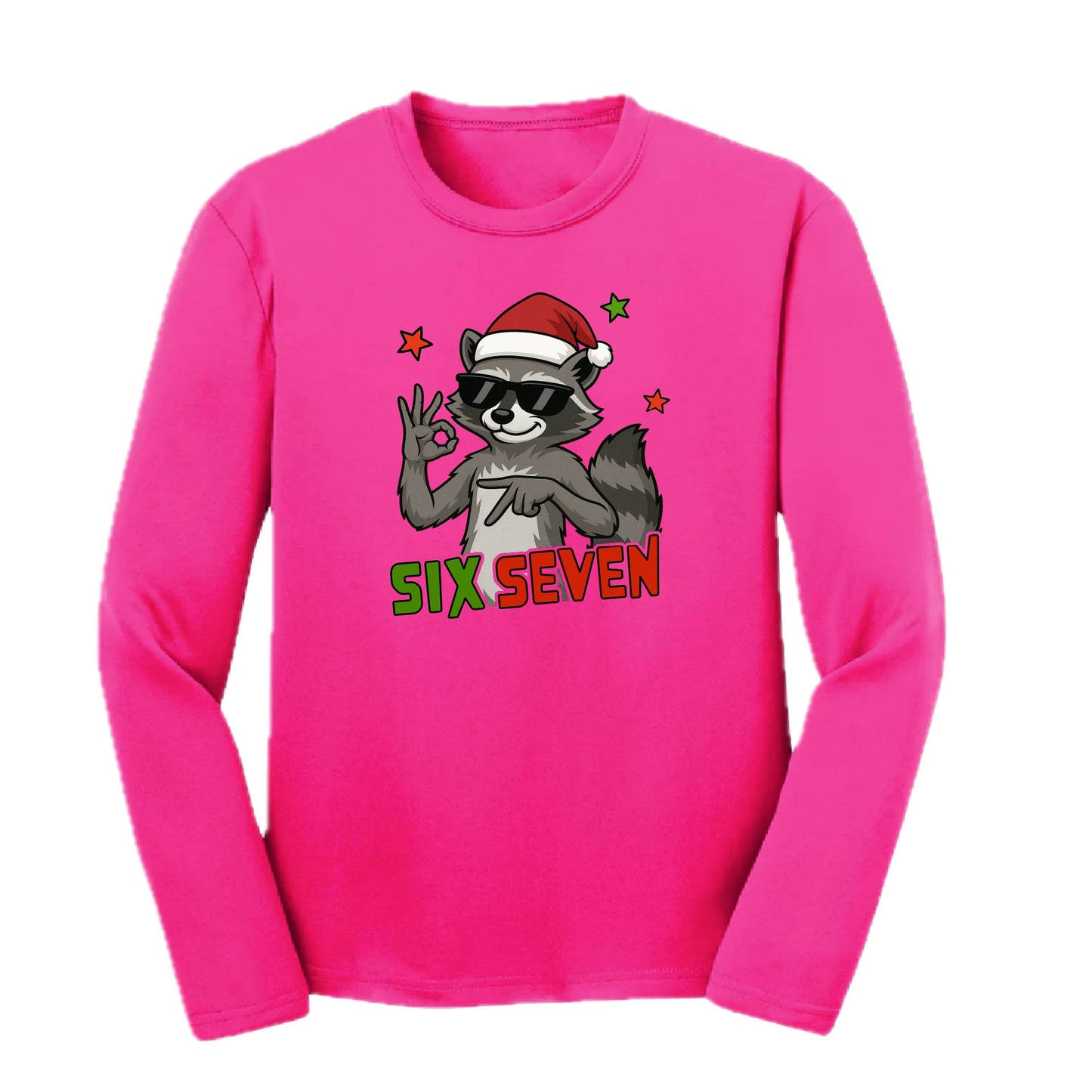 67 Raccoon | Youth Long Sleeve Performance T-Shirts | 100% Polyester